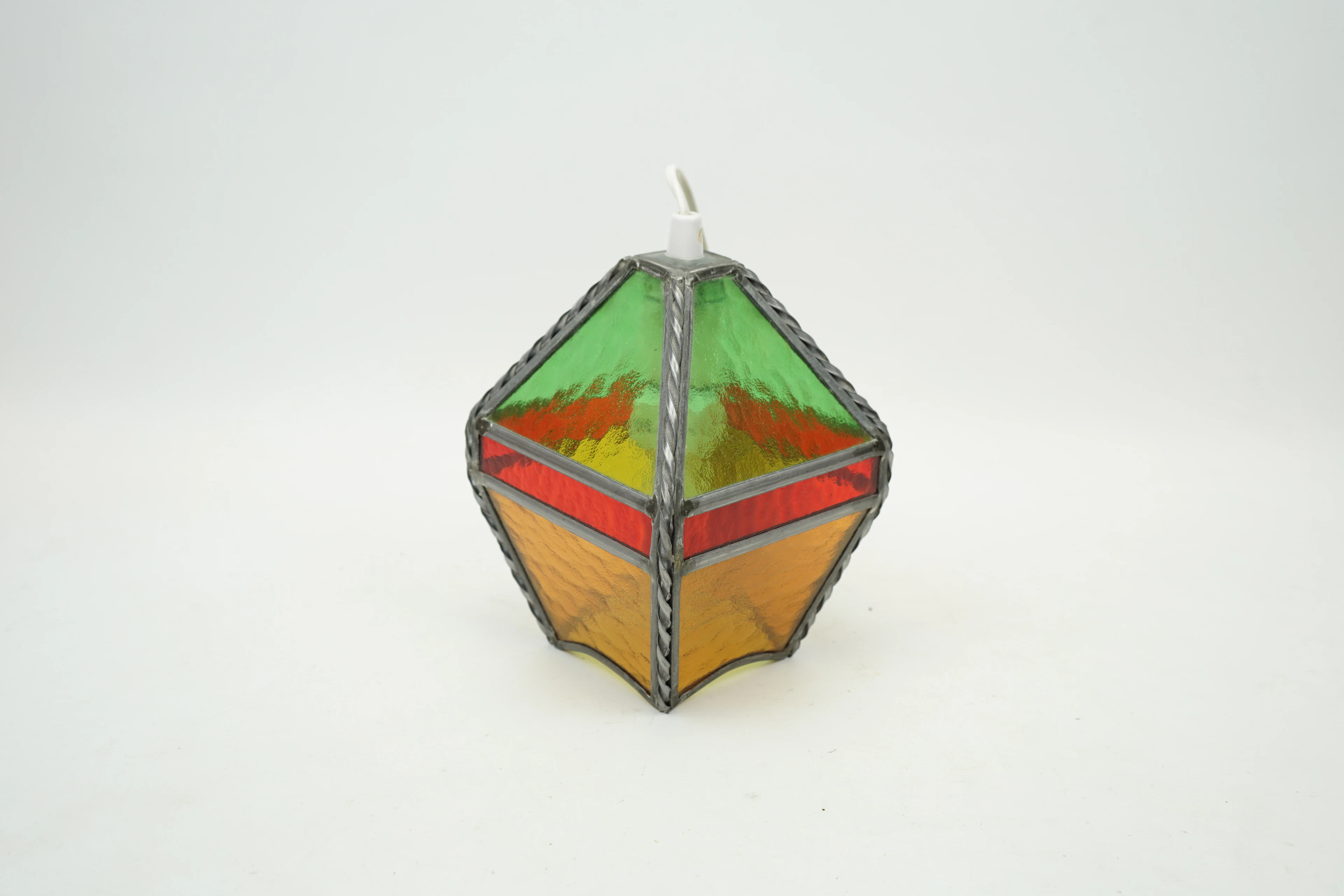 Lampada da corridoio, vetro colorato, 1900.