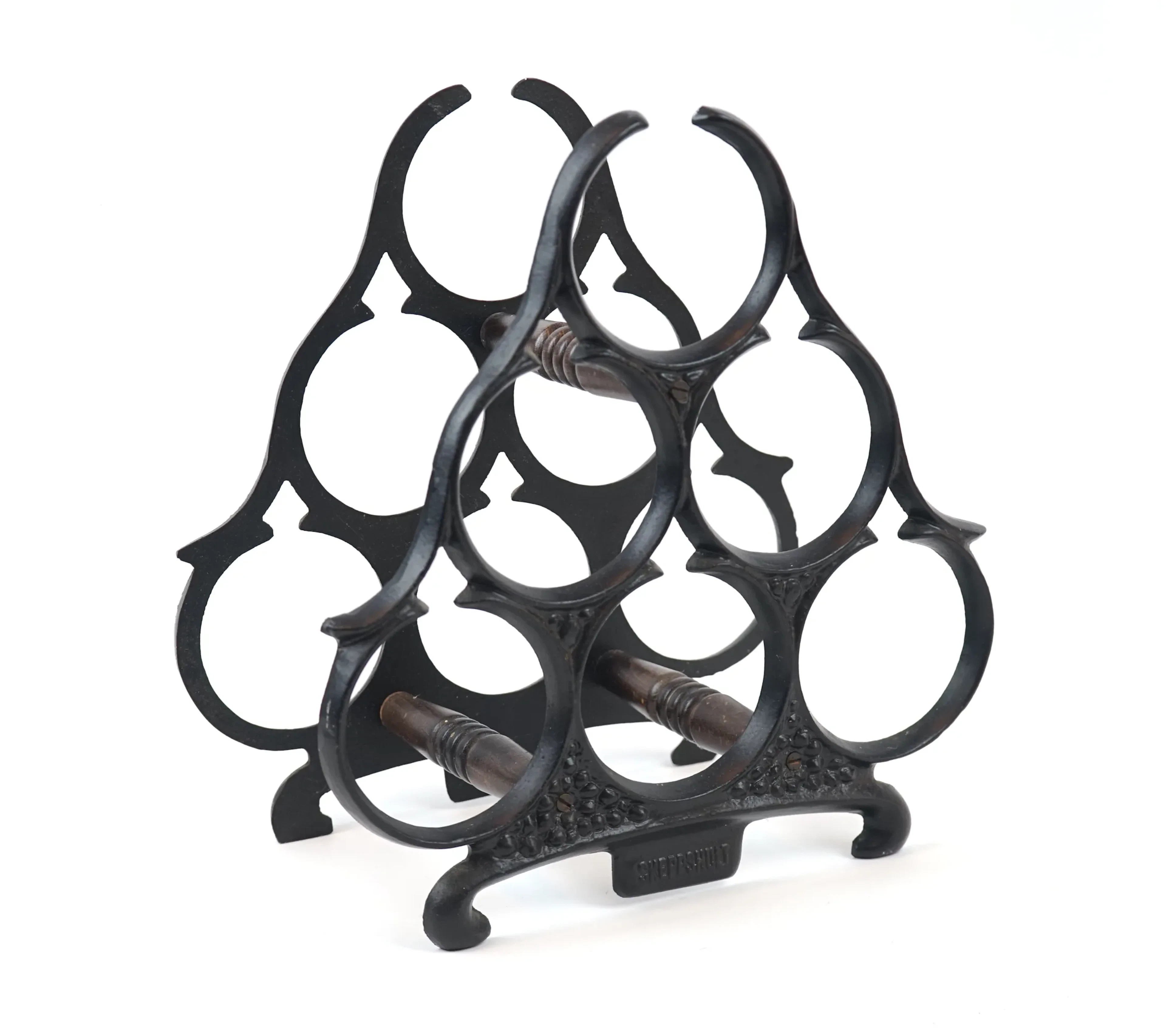 Wine rack, cast iron/wood, Skeppshult.