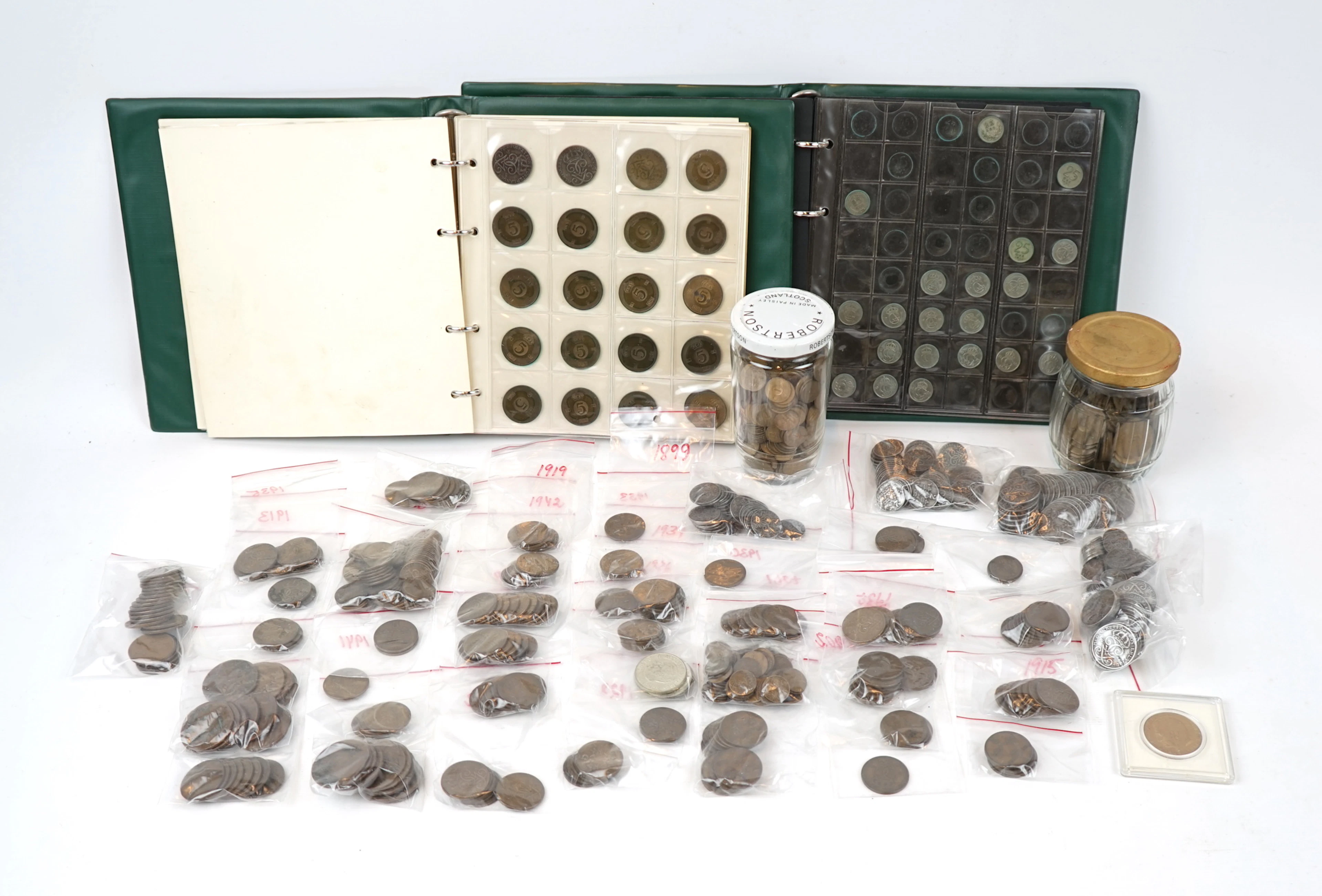 Colección de monedas, antigua, sueca, un lote.
