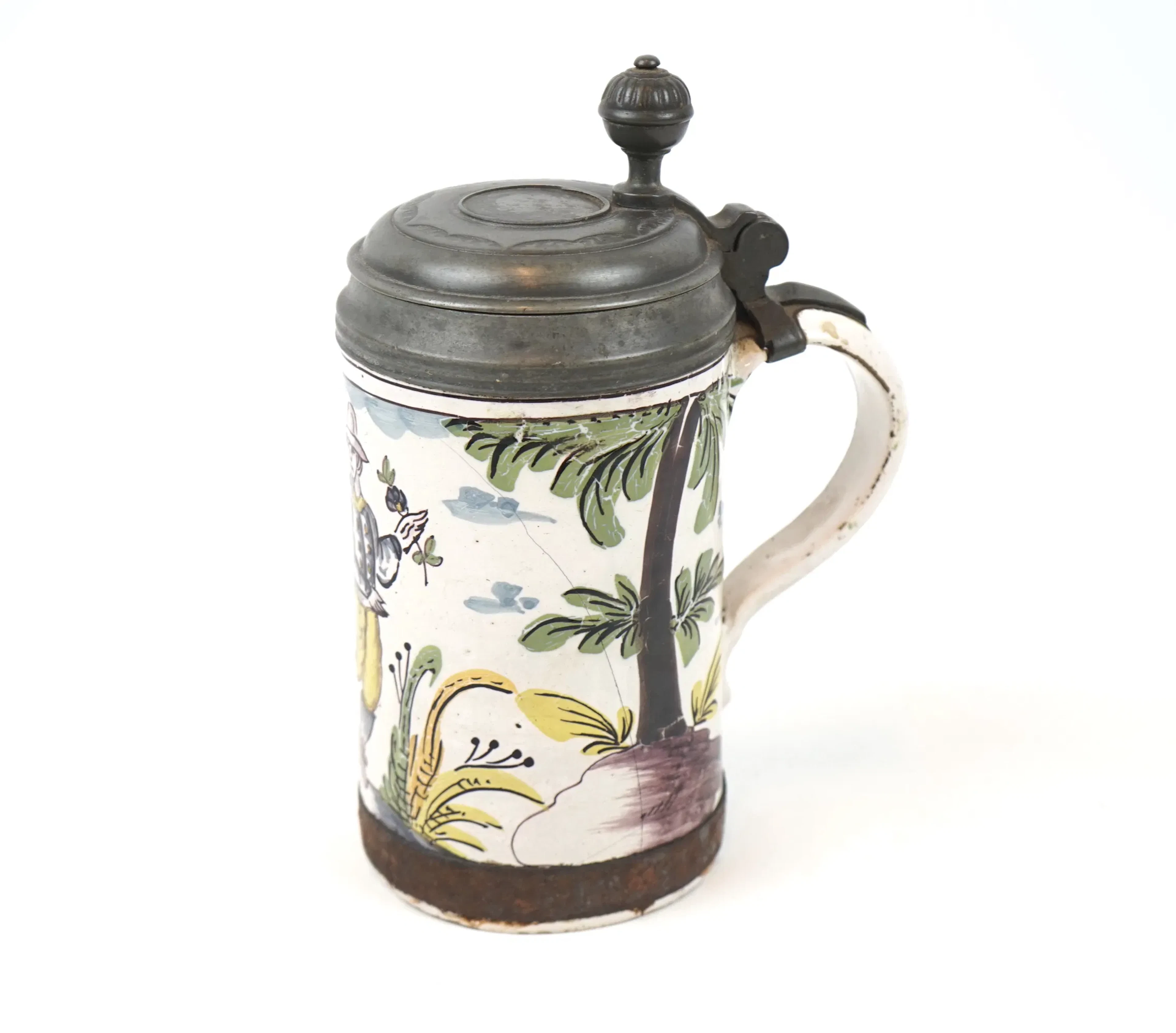 Stop, faience with tin lid, Central Europe, 1700s/1800s.