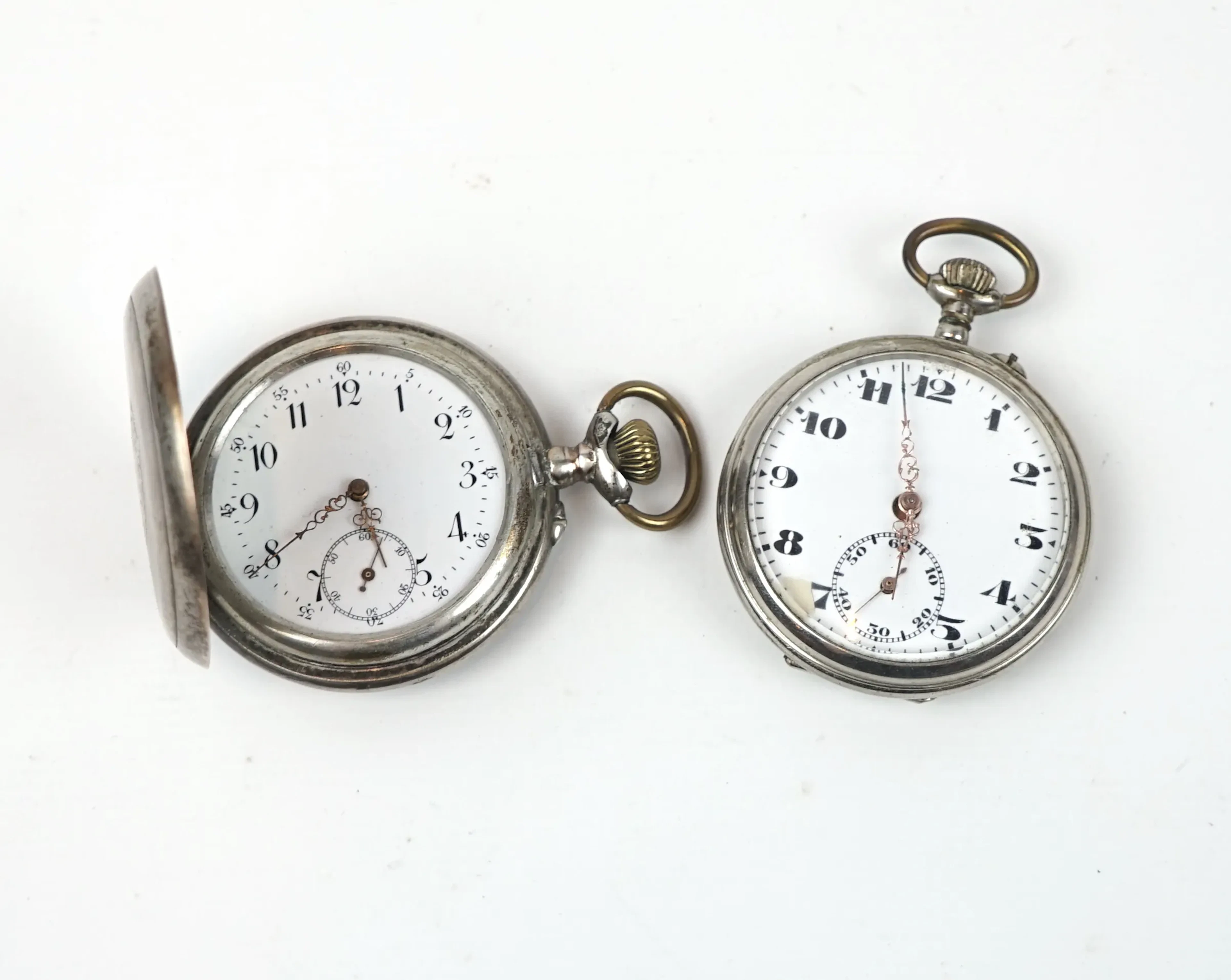 Reloj de bolsillo, 2 piezas, el reloj Savonet en plata 800.