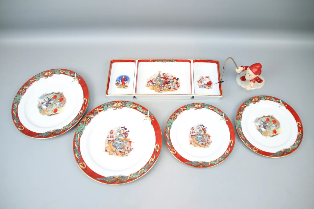 Tableware pieces, 6 pcs, porcelain, Disney, Fyrklövern.