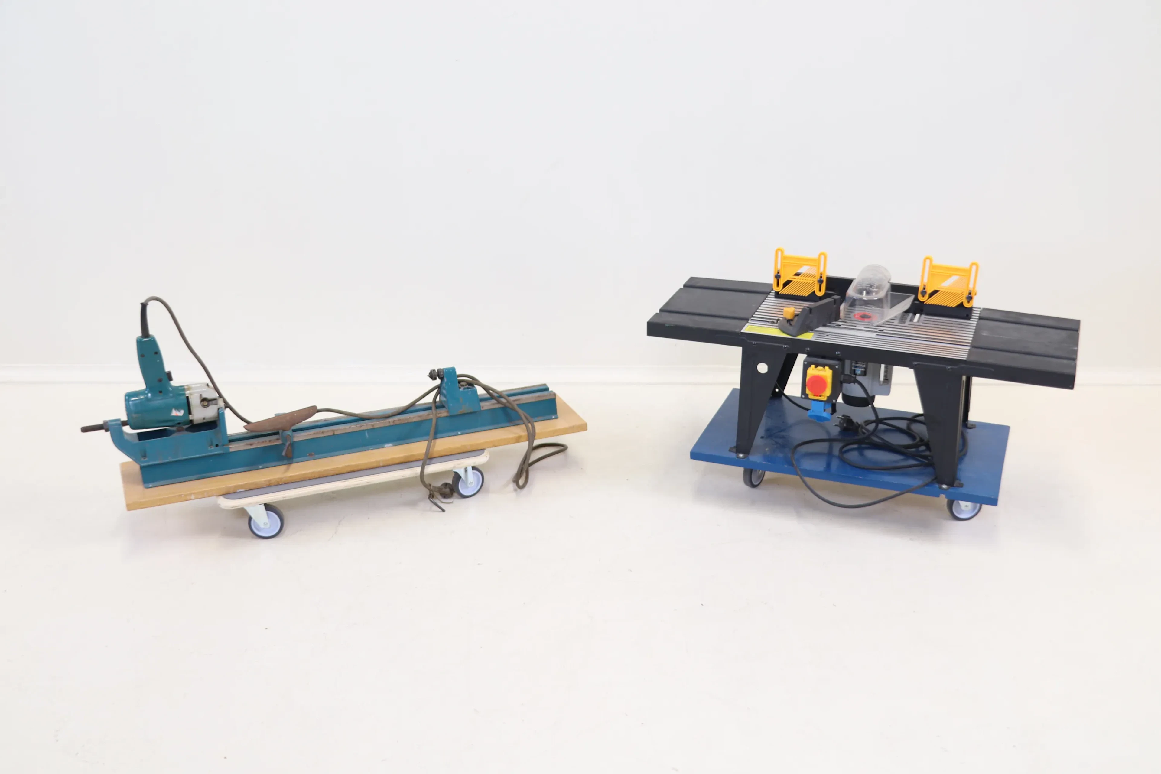 Wood lathe, Black & Decker, and milling table, Clas Ohlson.