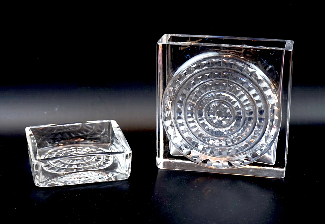 Bengt Edenfalk, a glass bowl and vase, ''Spectra 5 and 6'', Skrufs Glassworks