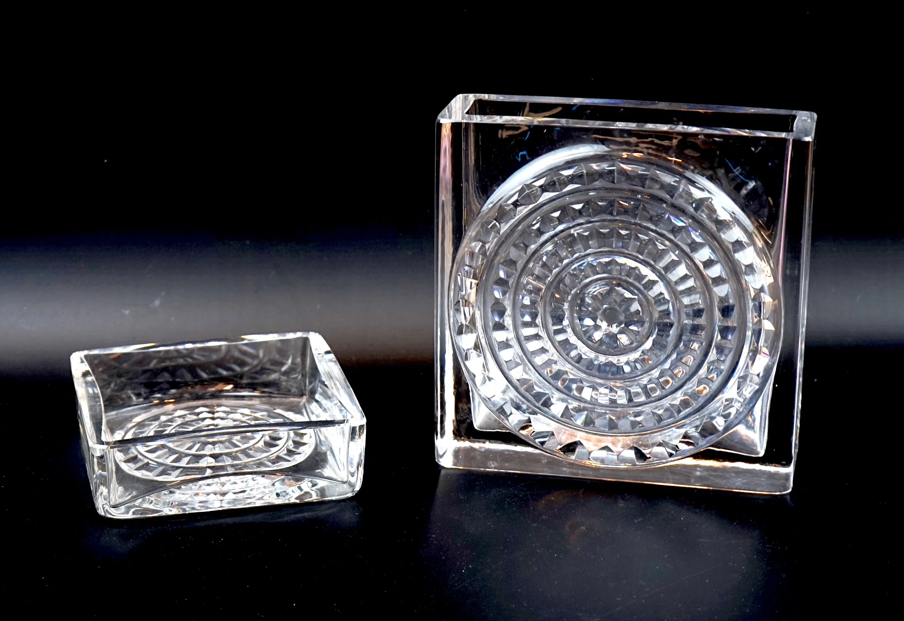 Bengt Edenfalk, a glass bowl and vase, ''Spectra 5 and 6'', Skrufs Glassworks