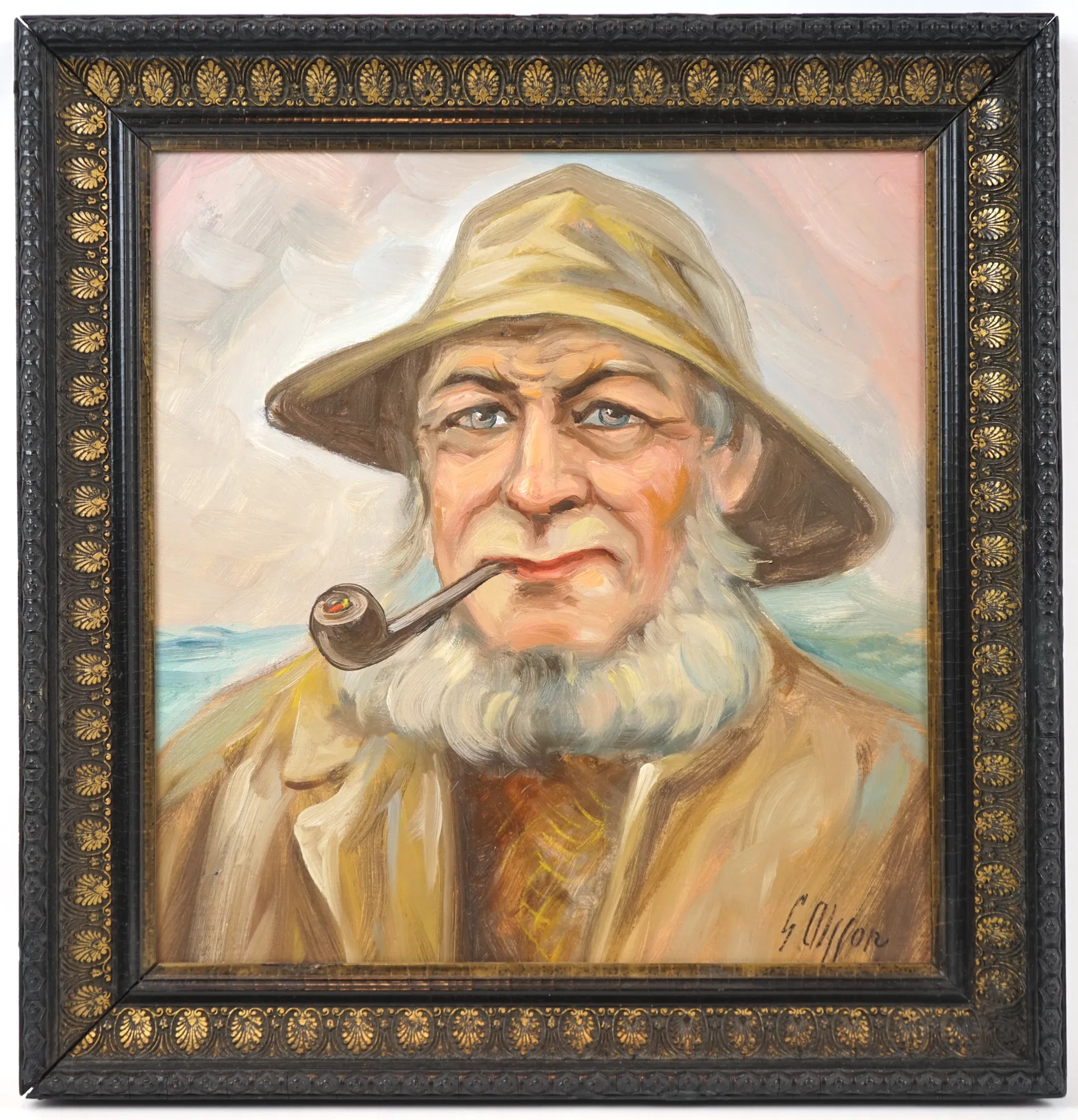 Artista non identificato, olio su tela, firmato G. Olsson.