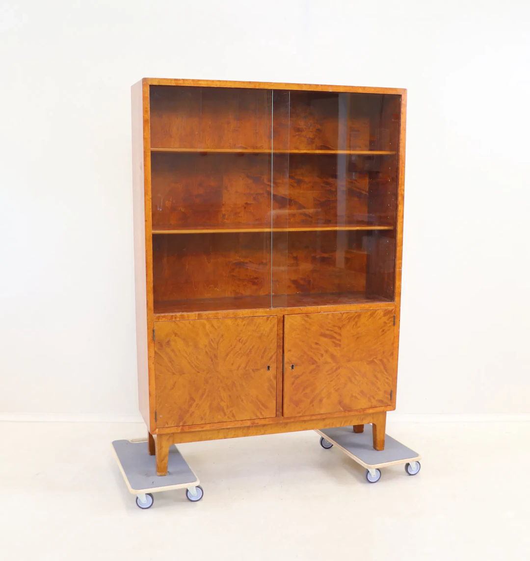 Glass cabinet, flamed birch/glass.
