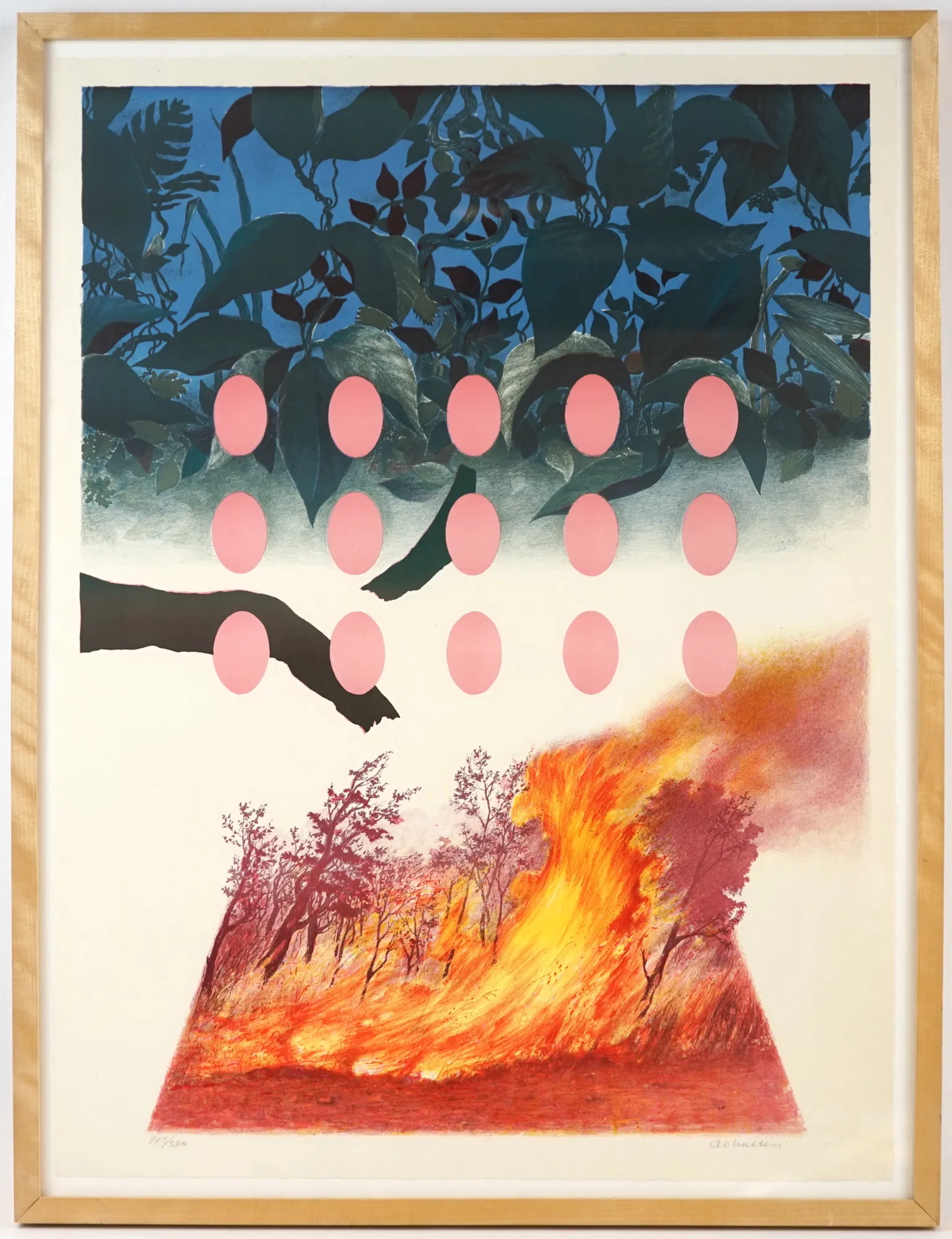 Carl Otto Hultén, « Eldsvåta », lithographie 272/330, signé.
