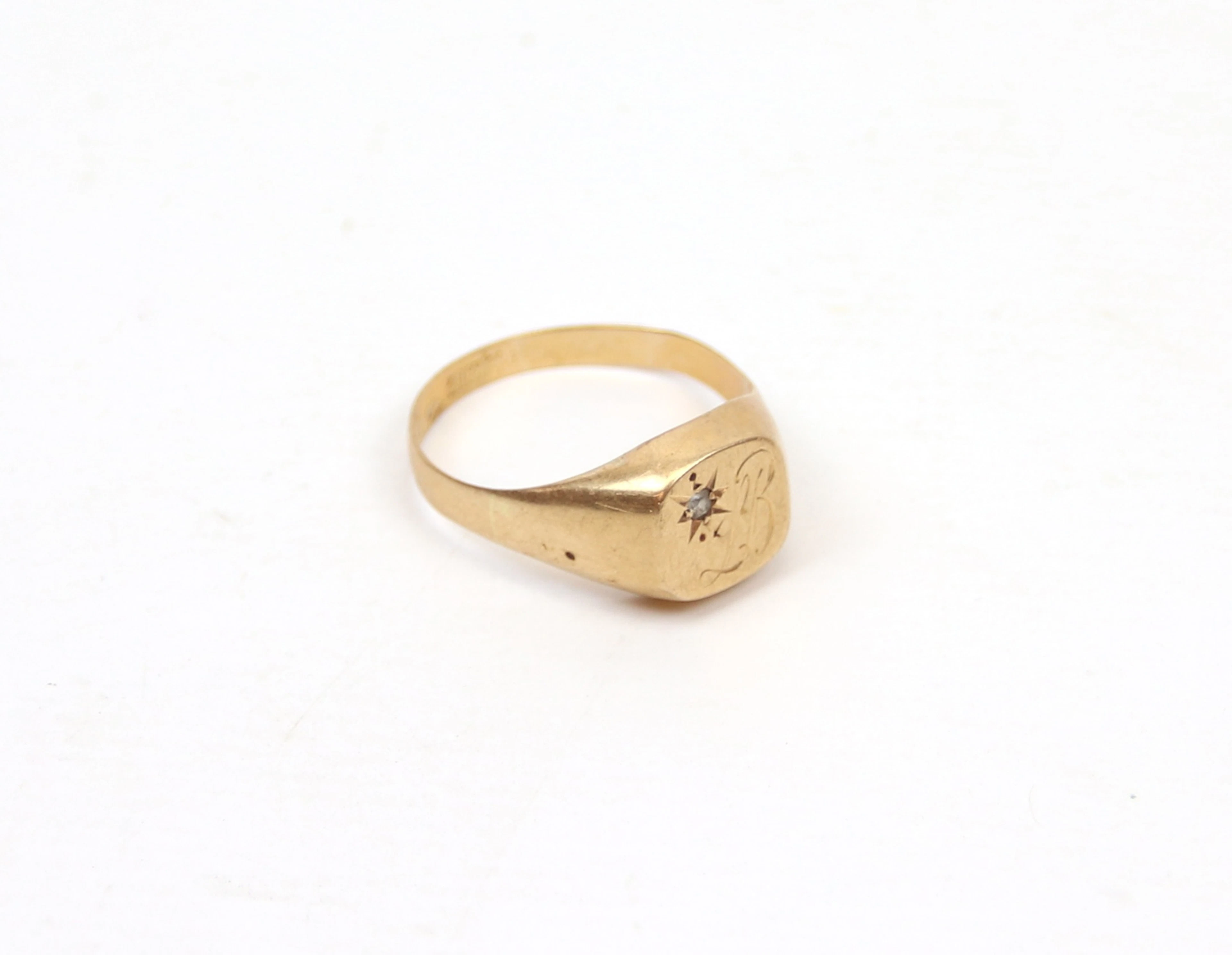 Siegelring mit Stein, Gold 18K.