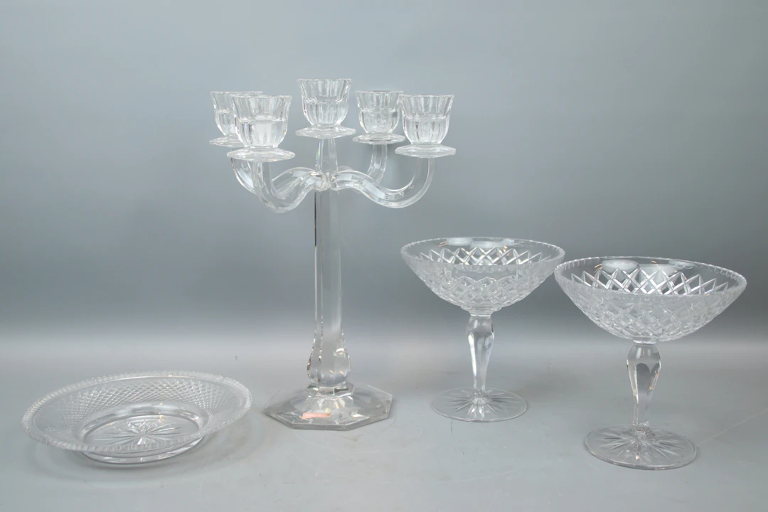 Ljusstake m.m, 4 delar, glas, bl.a Nachtmann.
