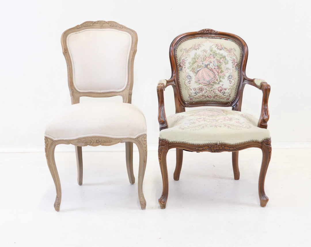 Sillas, 2 piezas, madera/textil.