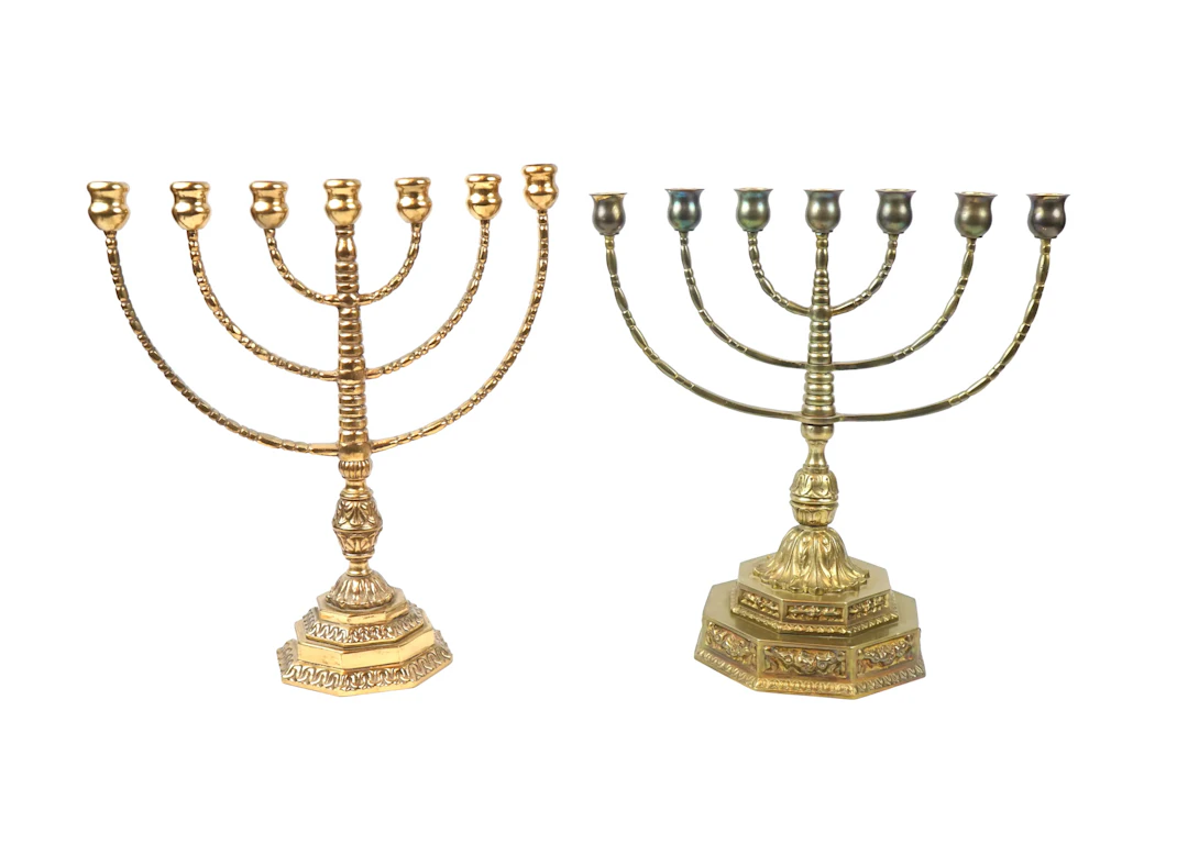 Menorah/candelabri, 2 pezzi, minerale.