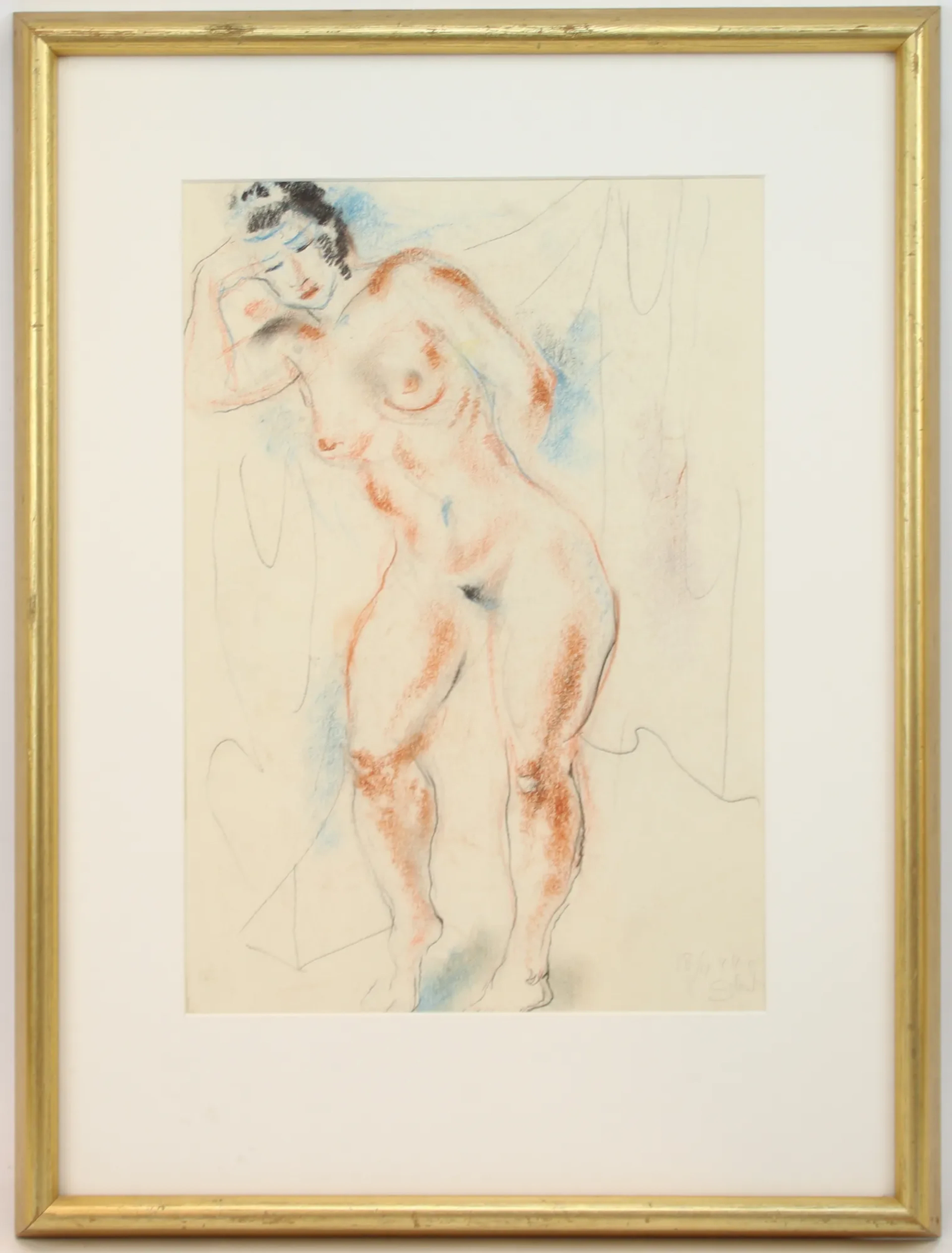 Jules Schyl, blandteknik, signerad, daterad 18/11 1944.