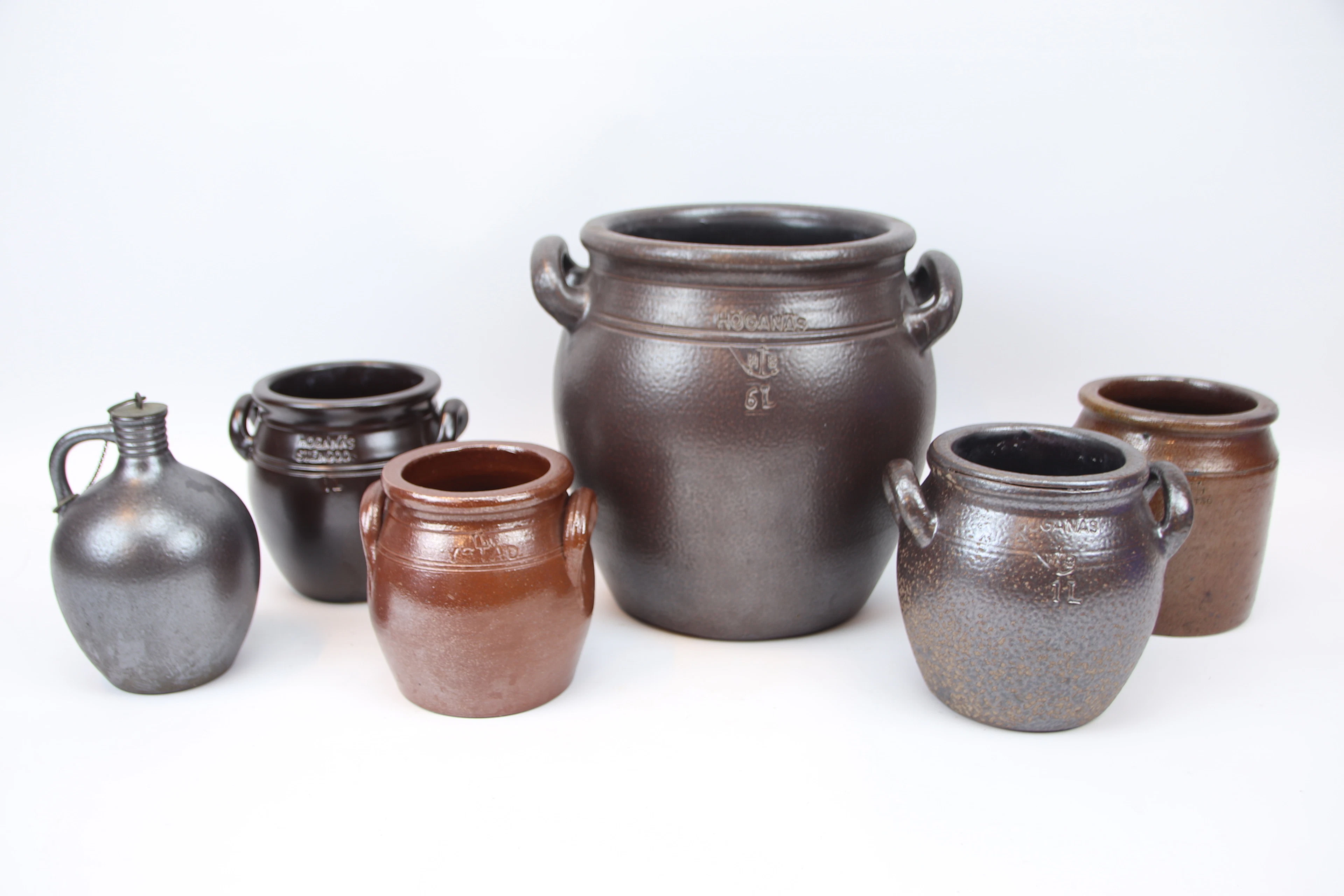 Tasses, 6 pièces, grès/céramique, Höganäs et Ystad.