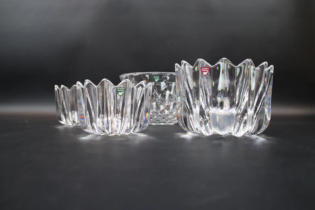 Crystal bowls, Orrefors.
