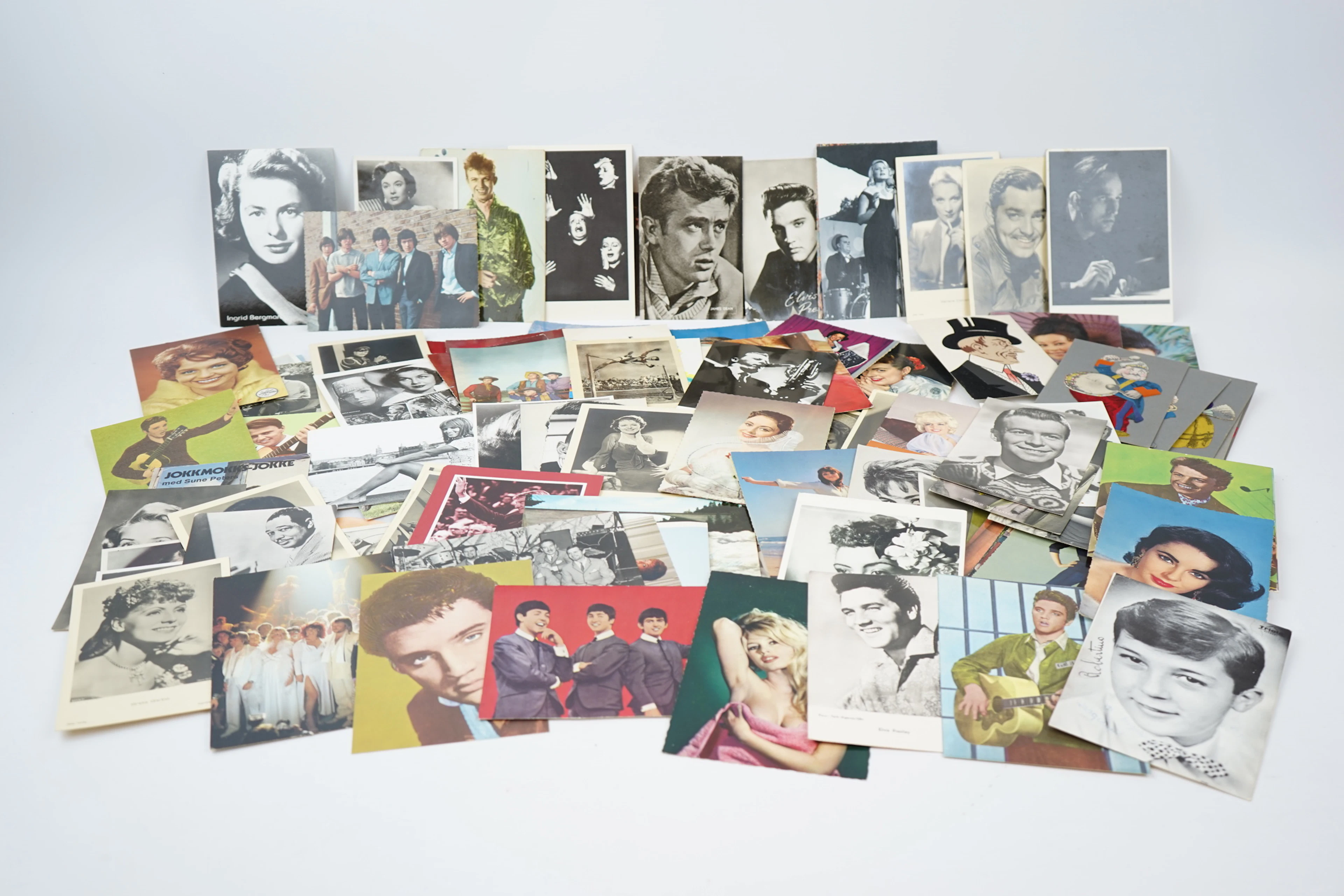 Postcard collection, movie stars, Elvis Presley, Edith Piaf, Tommy Steele