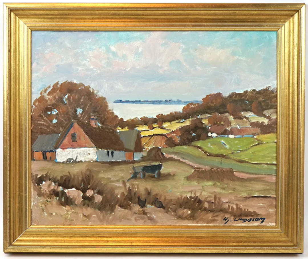Johan Hjalmar Lindblom, huile sur toile, signé.