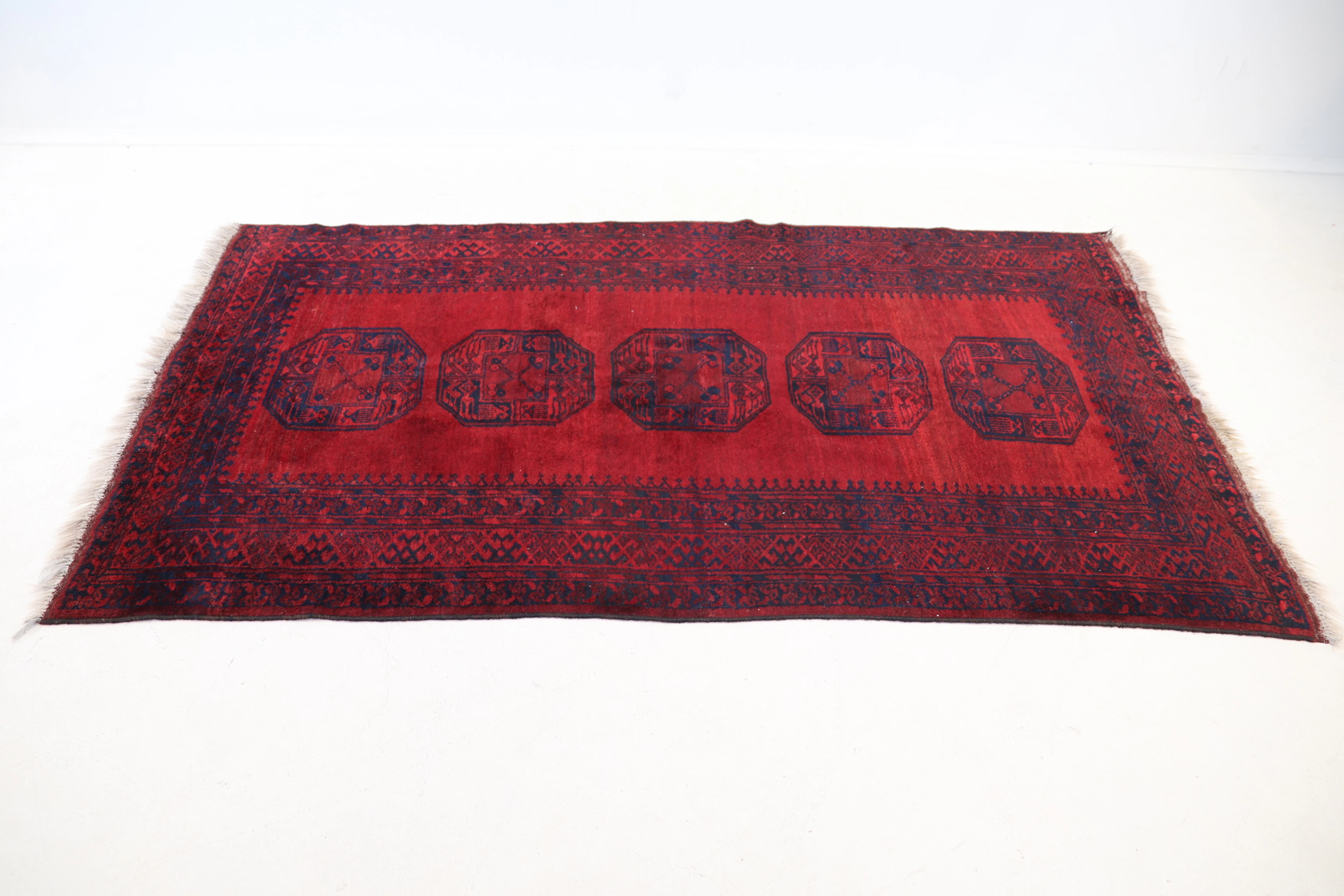 Teppich, Afghane, handgeknotet, Wolle.
