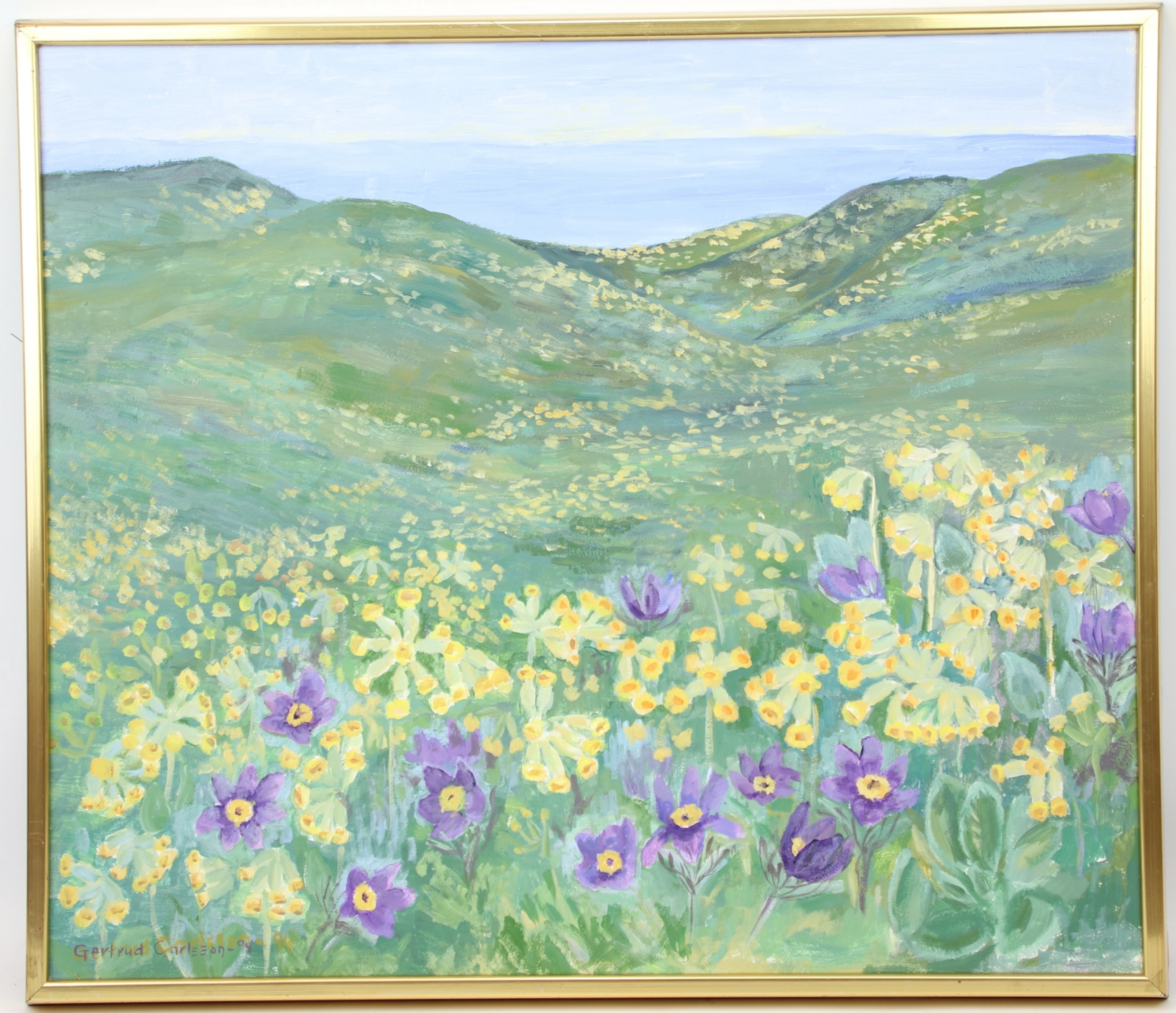 Gertrud Carlsson, Öl auf Tafel, unterschrieben, 1994.