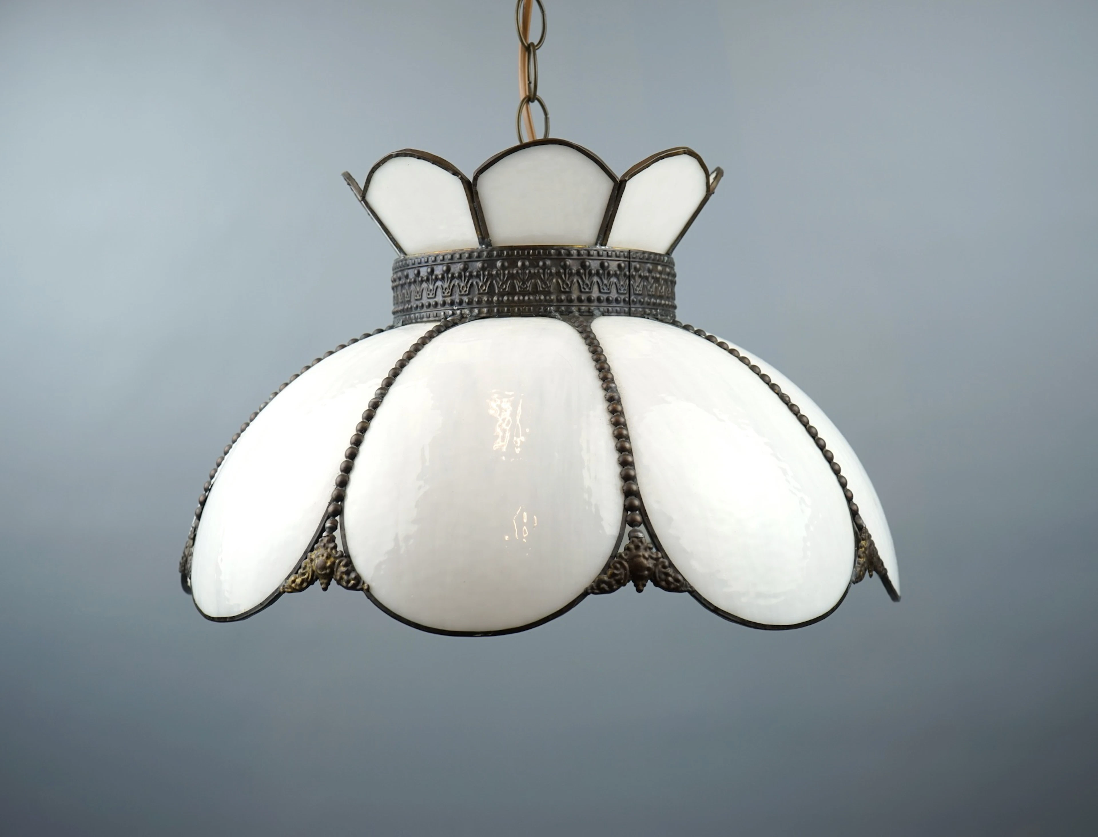 Lampada a soffitto, stile tiffany, vetro/metallo.