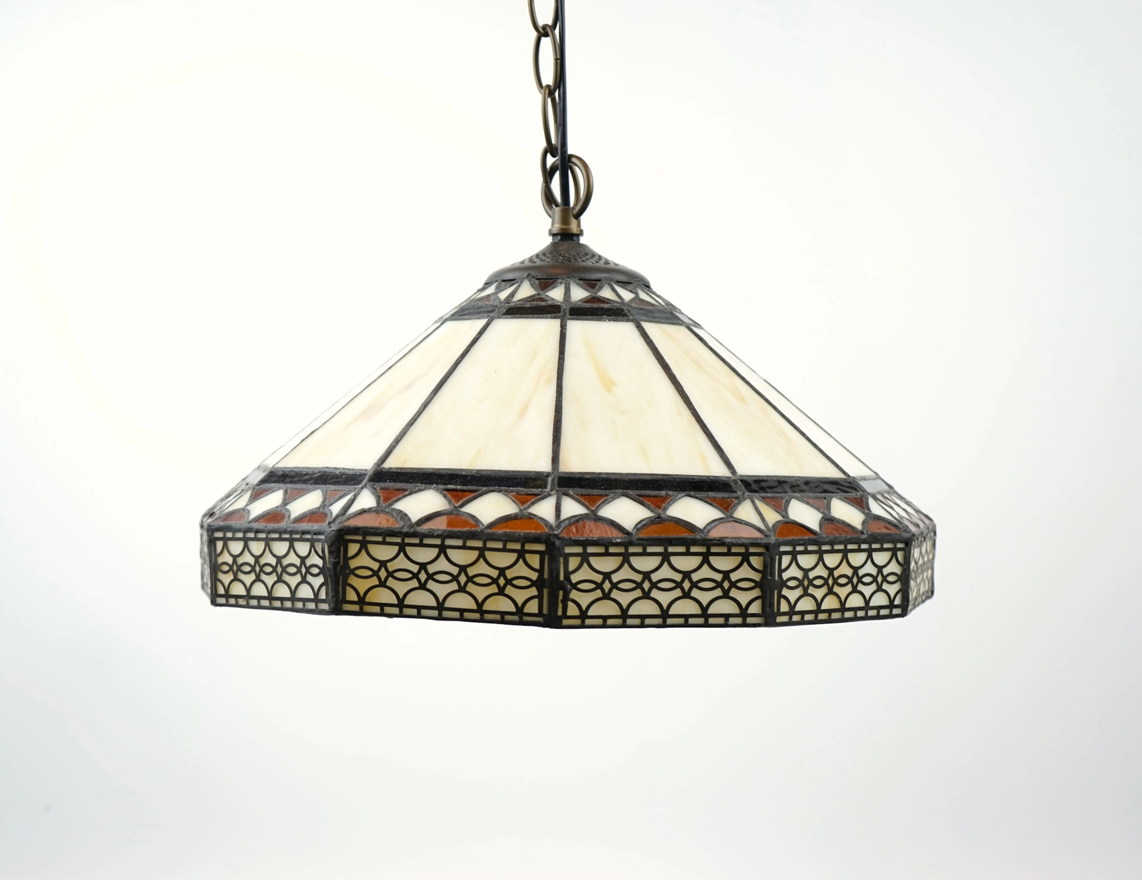 Lampada a soffitto, stile tiffany, vetro/metallo.