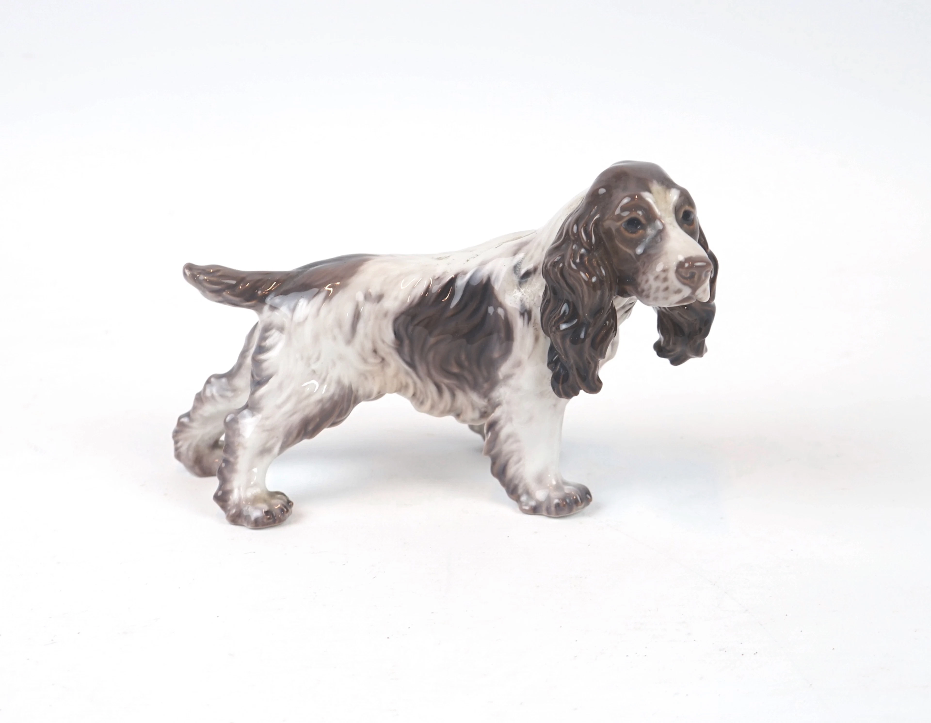 Dahl Jensen, figura, cocker spaniel, porcelana, Dinamarca.