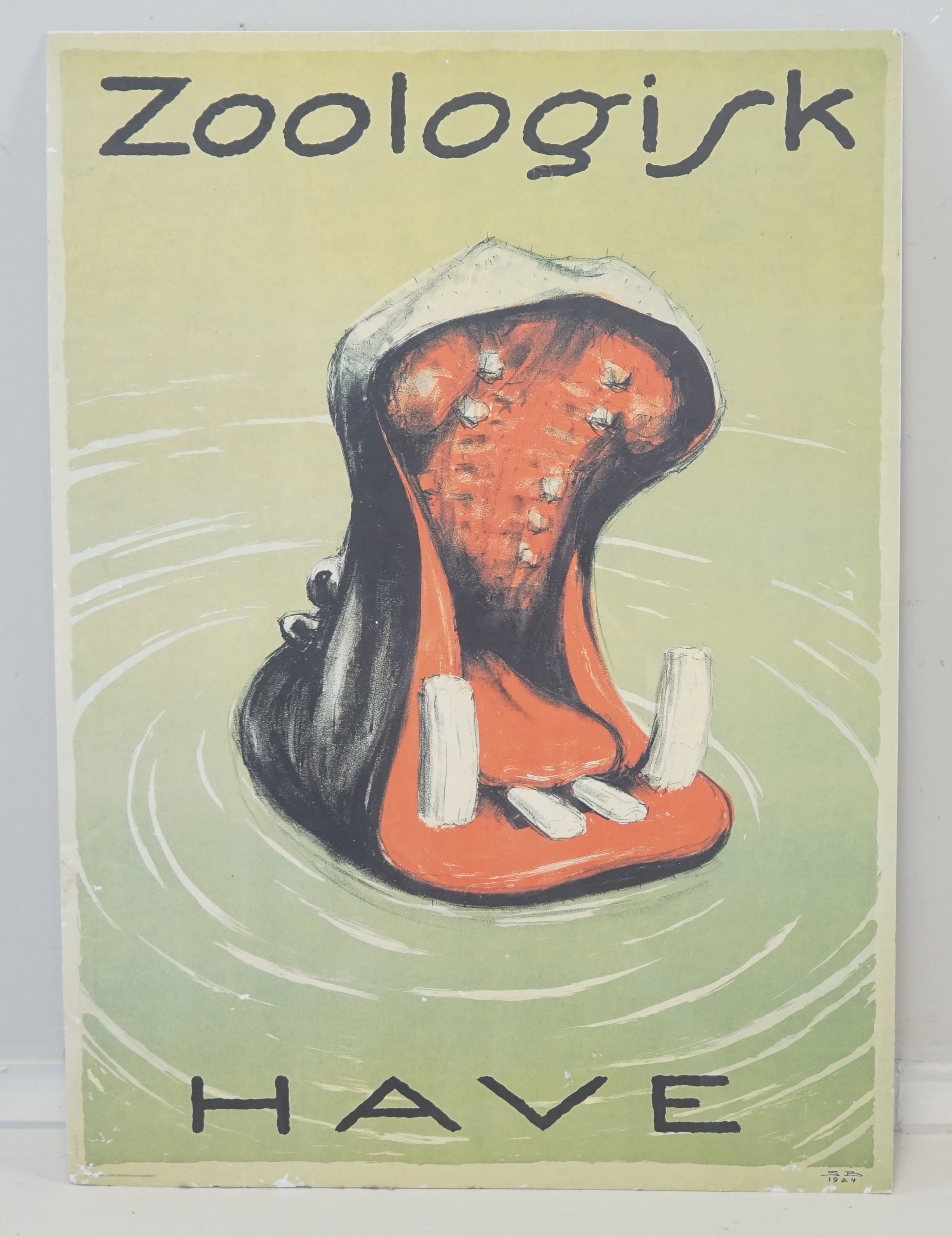 Sven Brasch, "Zoologisk Have", hippopotamus, advertising poster