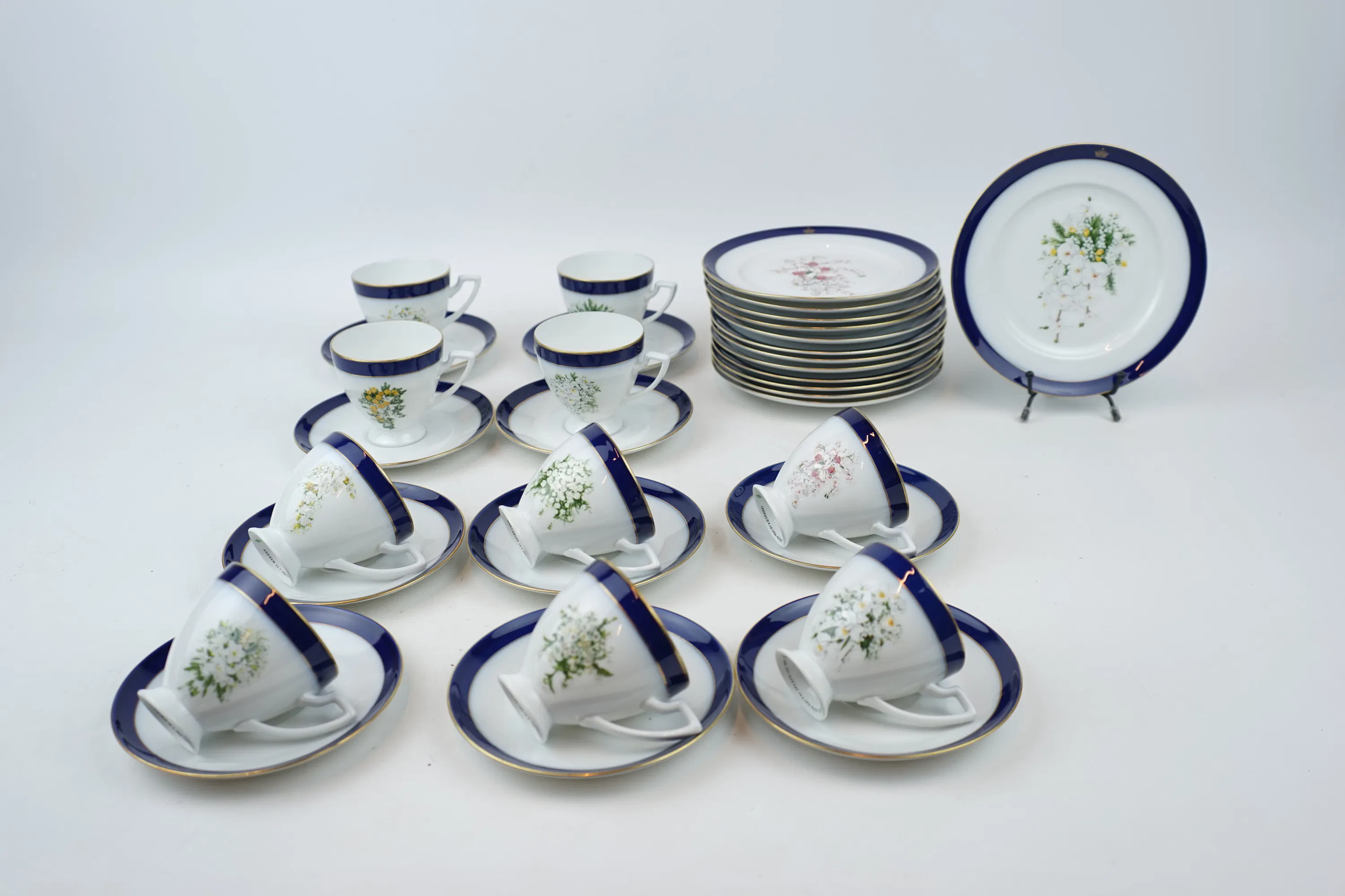 Coffee set, 23 pieces, porcelain, "Royal Wedding Bouquets", Königlich