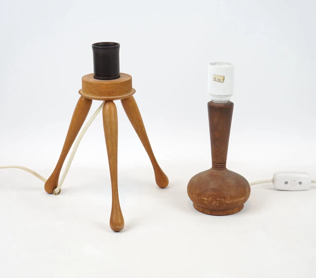 Table lamps, 2 pcs, teak.