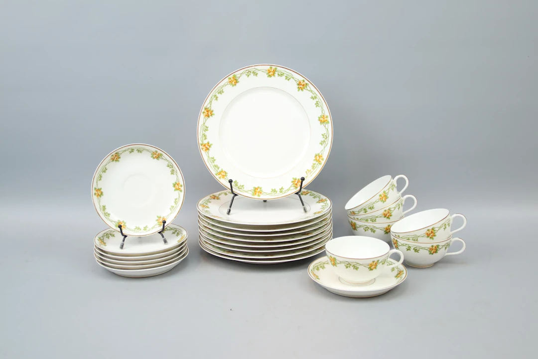 Charles Martin, a 15-piece porcelain tableware, Limoges, France.
