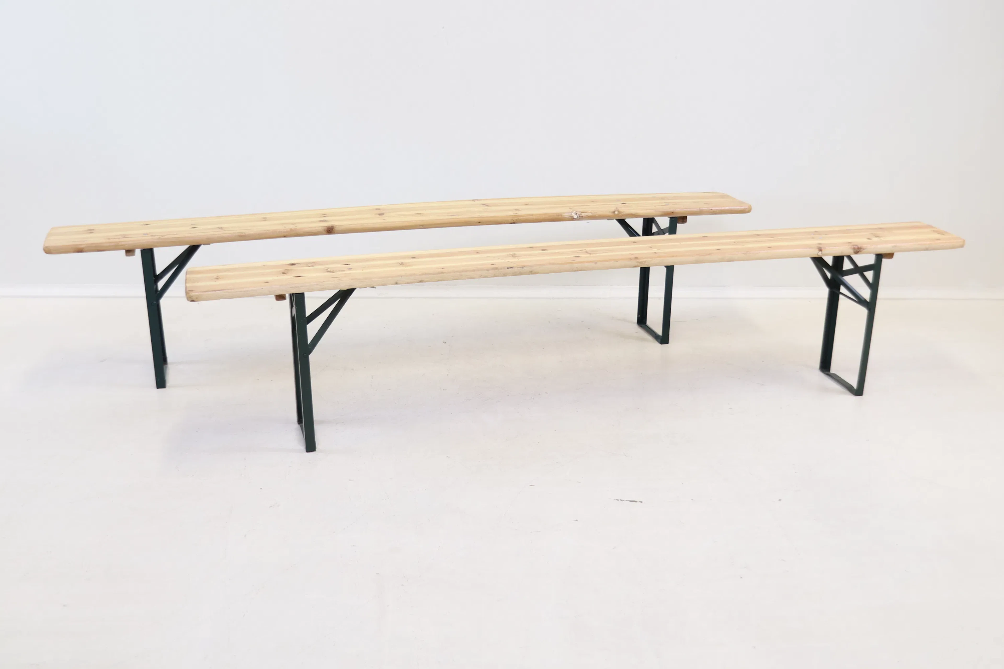Benches, 2 pcs, foldable, wood/metal.
