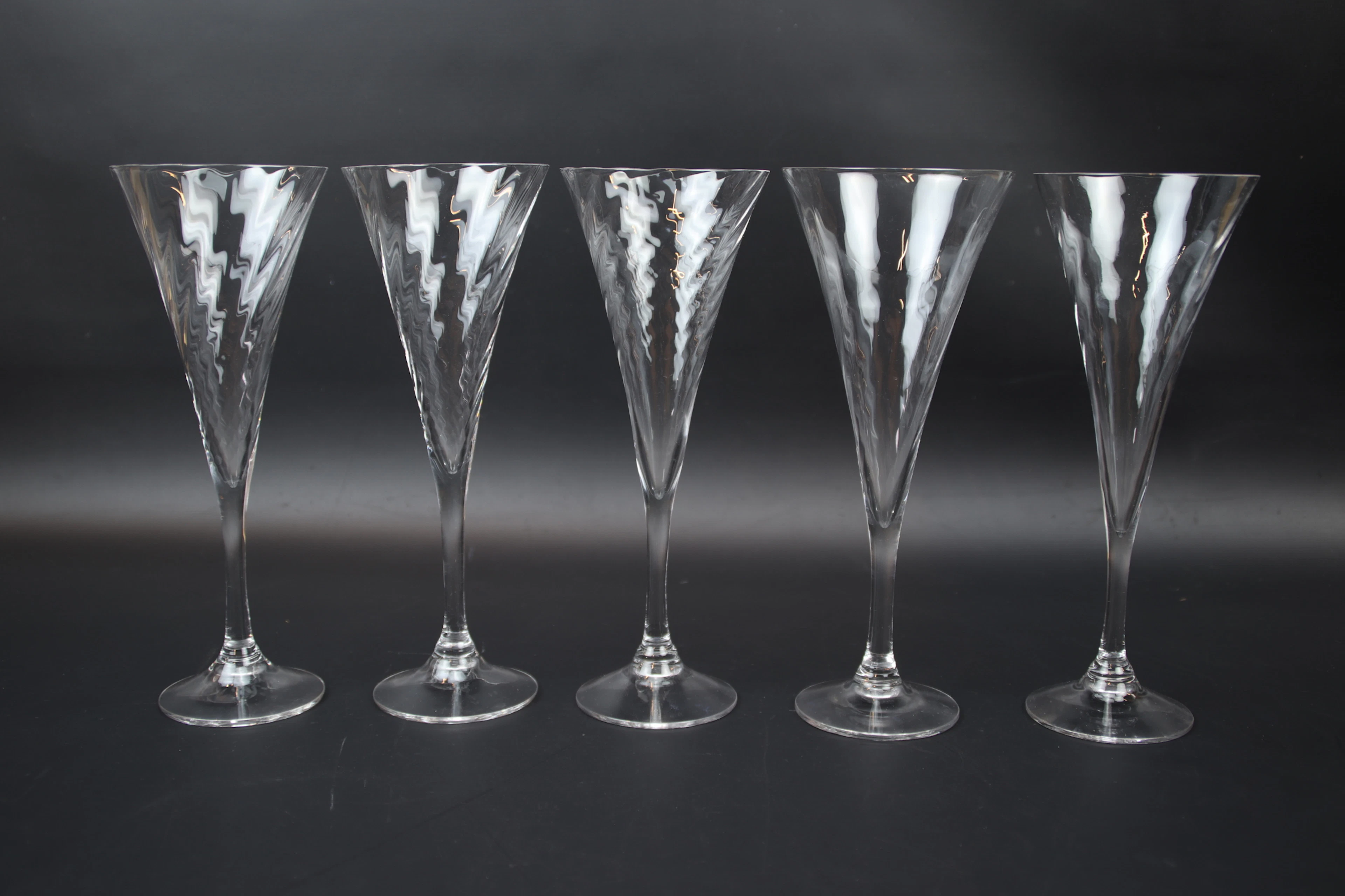 Gunnar Cyrén, champagnestrutar, 5 st, "Helena", Orrefors.