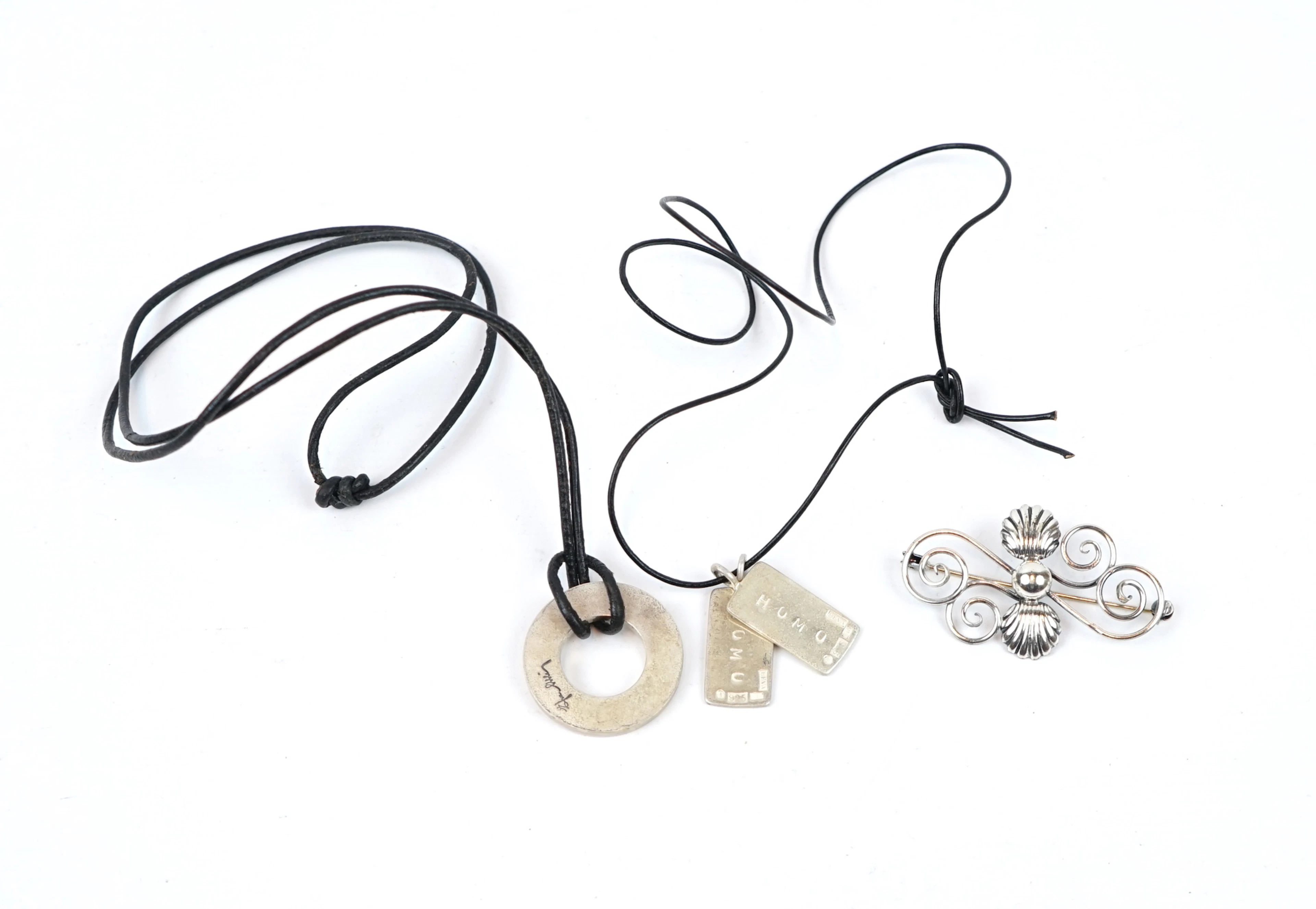 Collana e spilla, 3 pezzi, argento sterling 925, inclusa Efva Attling.