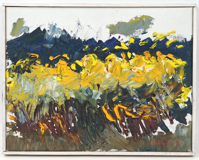 John Thorgren, "Blumen", Öl auf Leinwand, signiert, 1971.