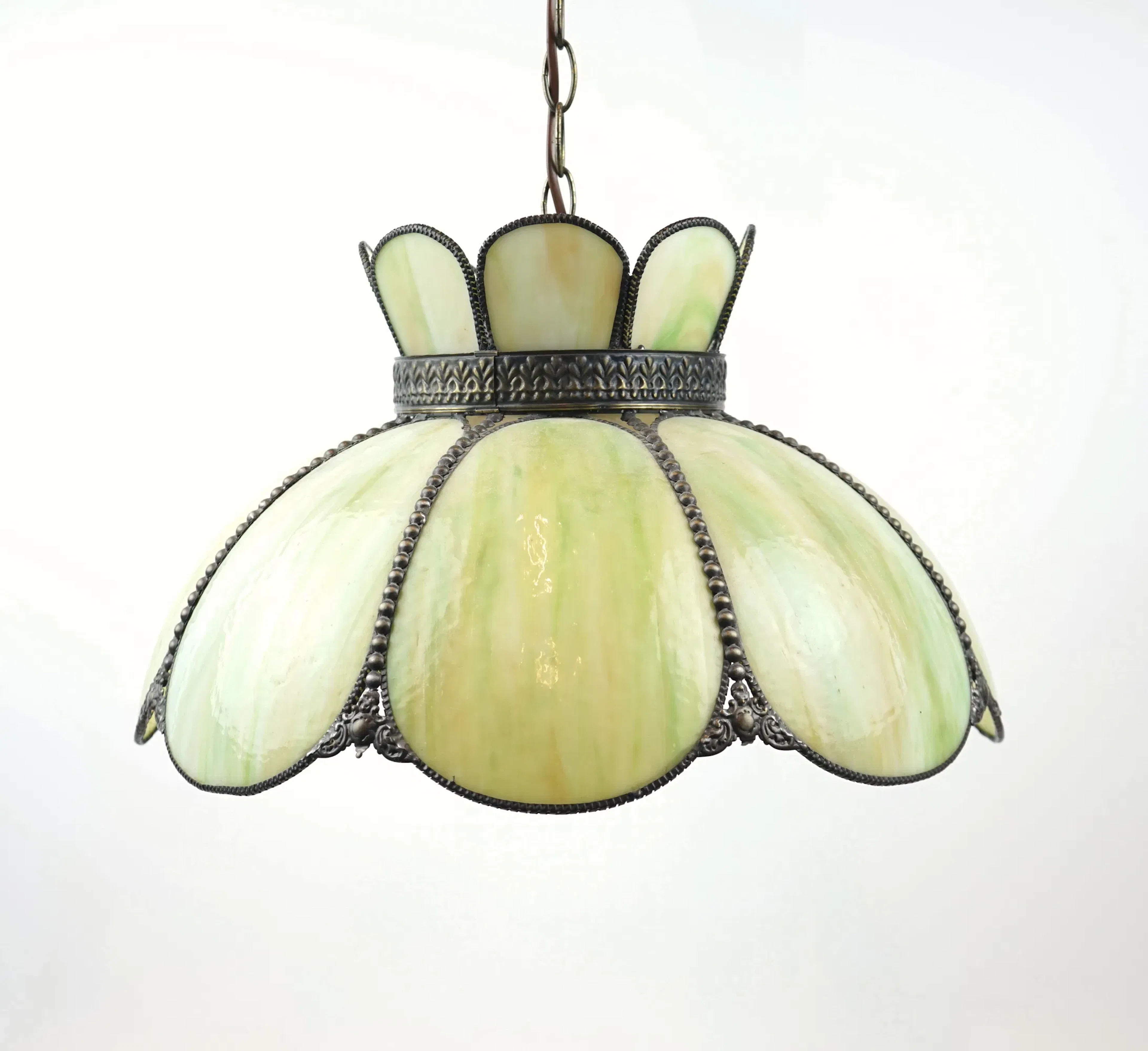 Ceiling lamp, glass/metal.