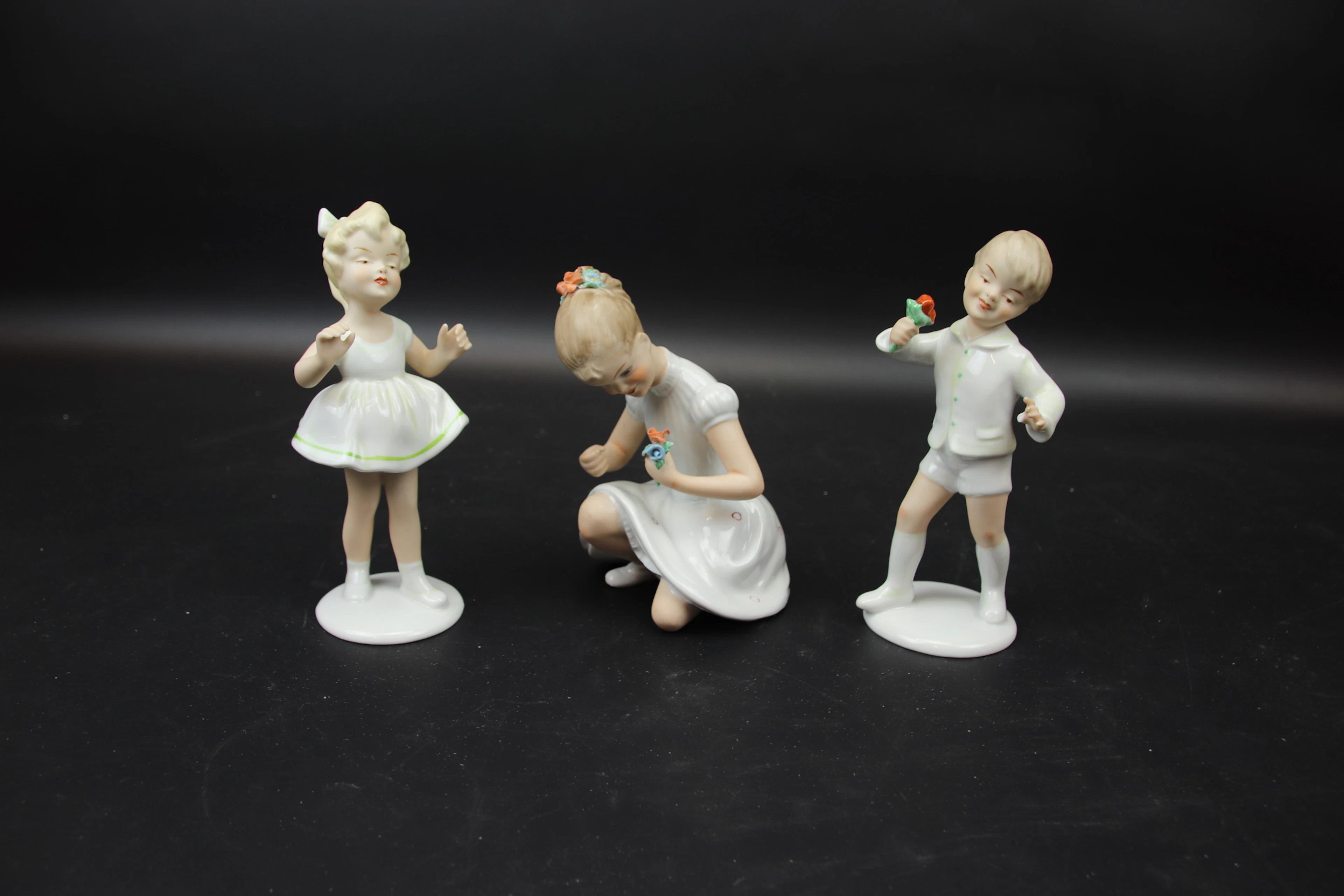 Figuras, 3 piezas, porcelana, Wallendorf.