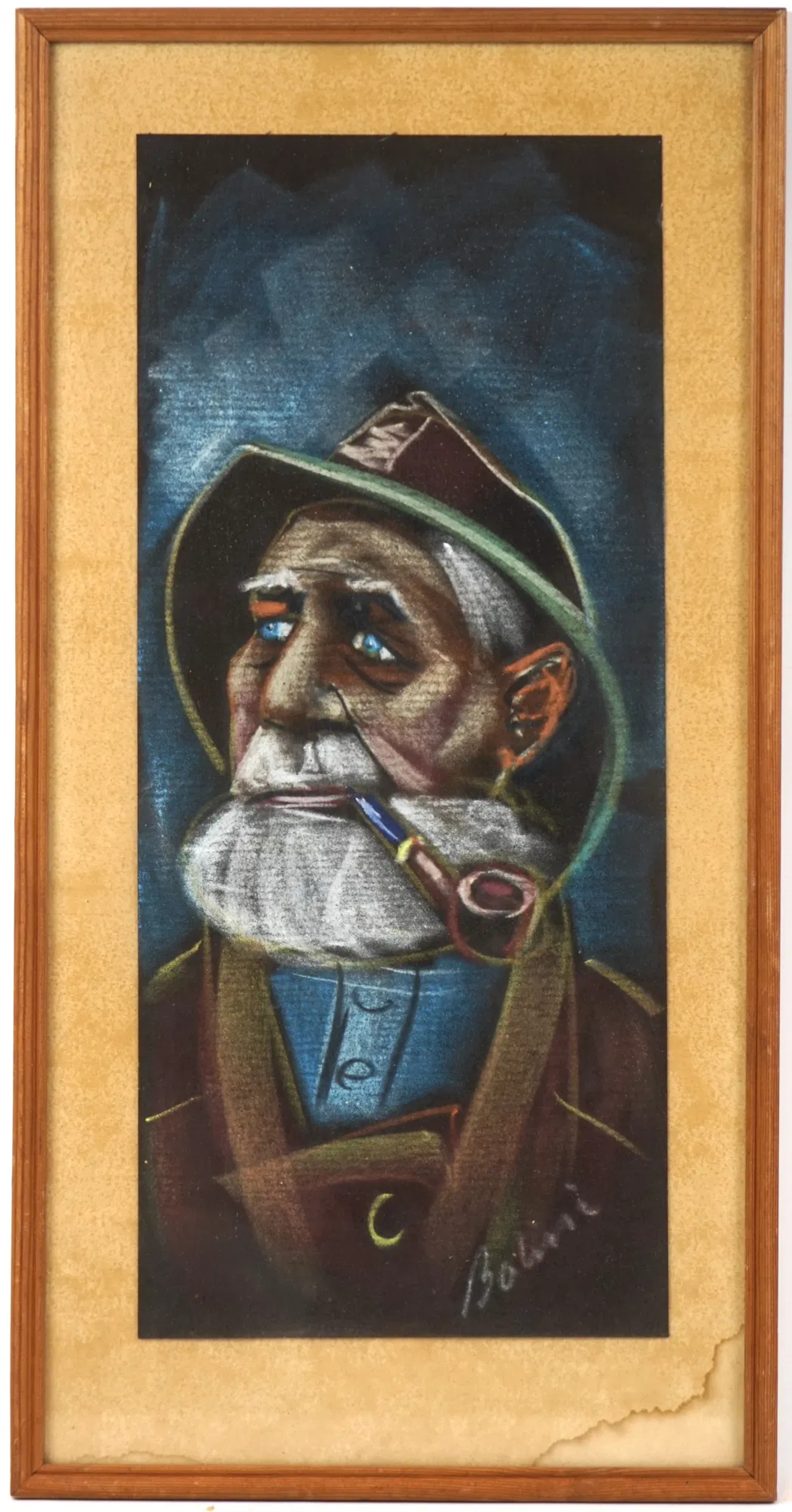 Artista non identificato, pastello, firmato.