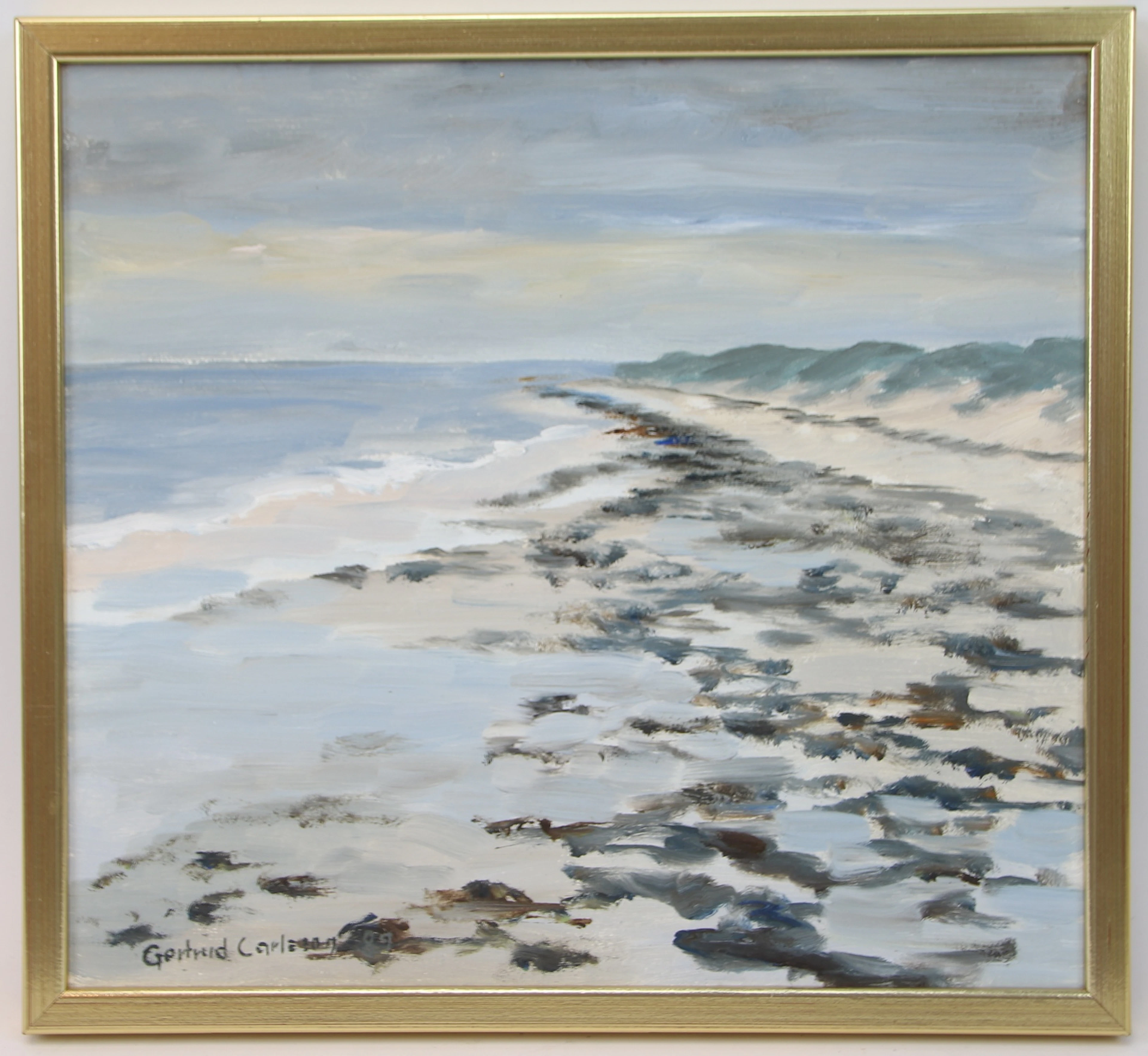 Gertrud Carlsson, Öl auf Tafel, unterschrieben, 1989.