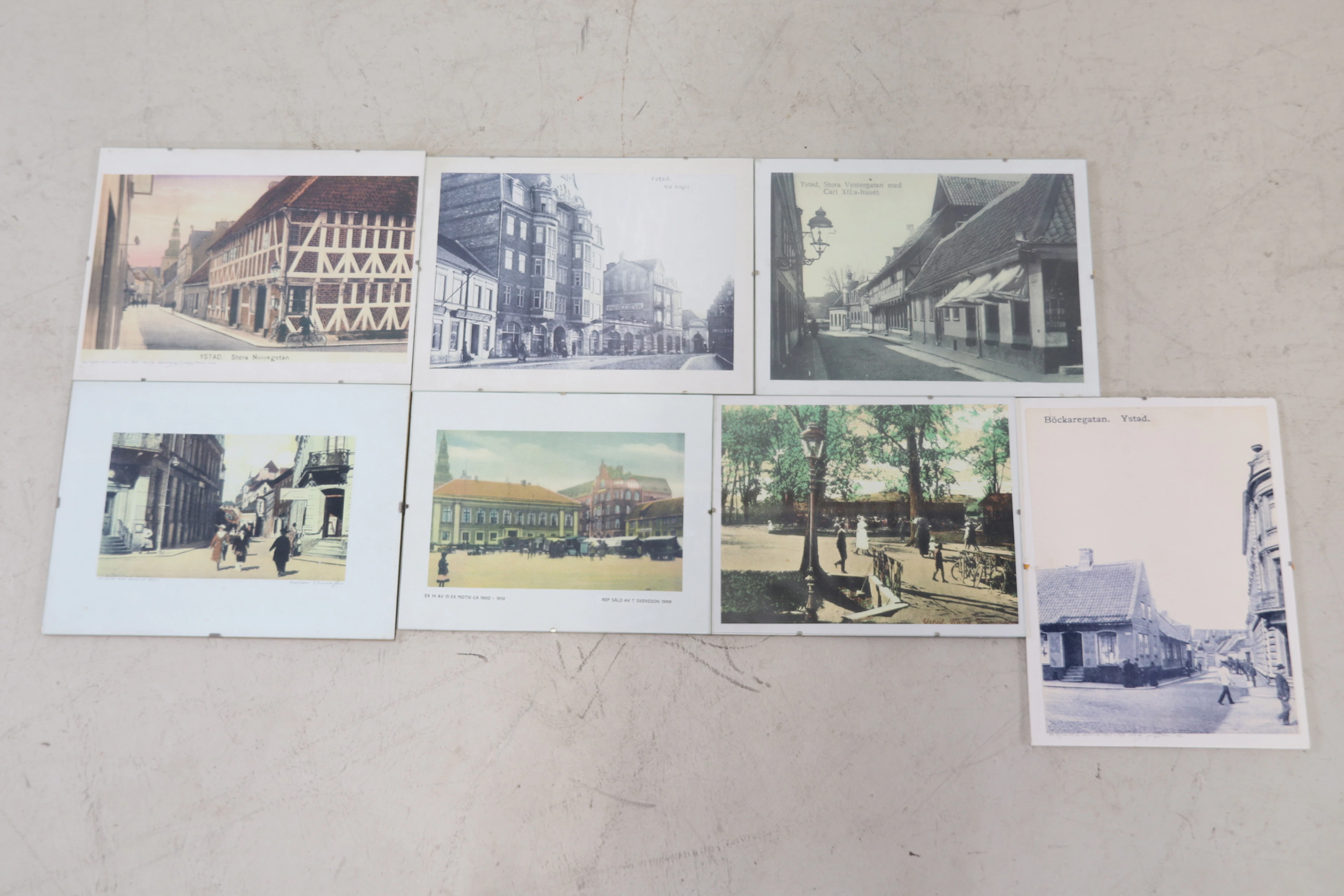 Fotografías, 7 piezas, motivos de Ystad.