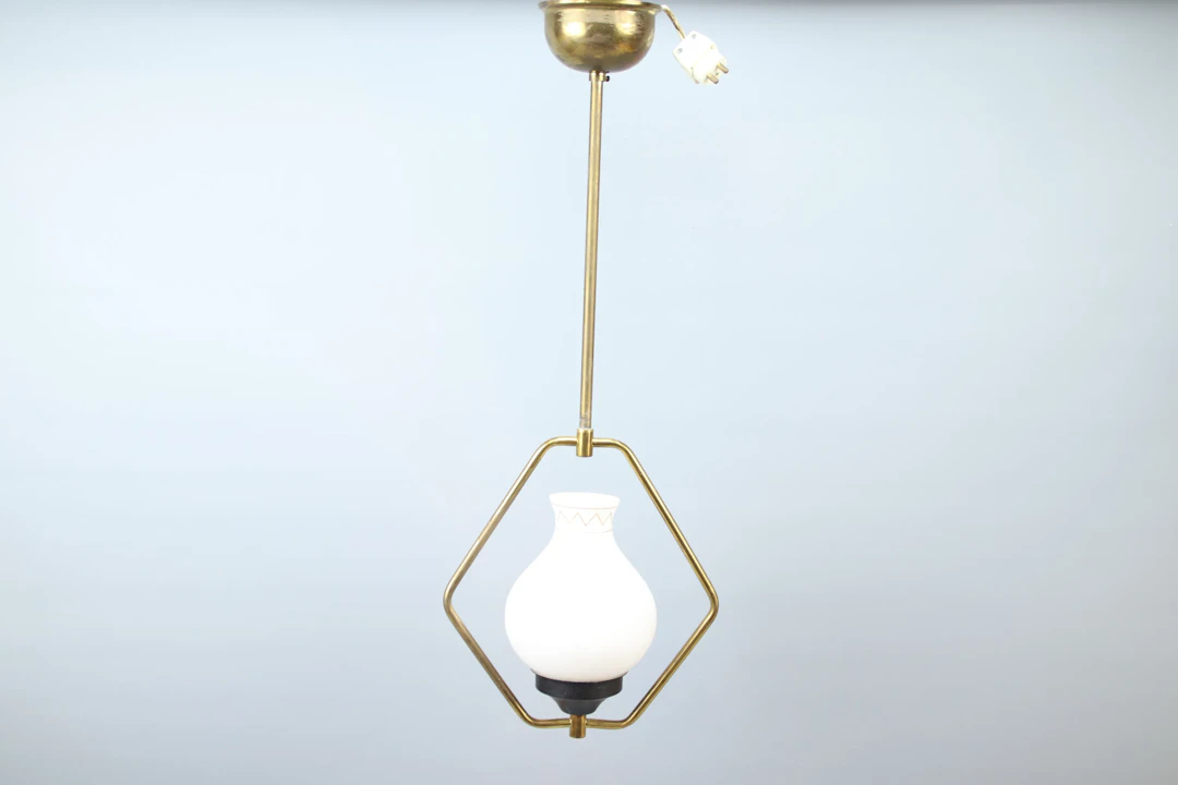 Ceiling lamp, glass/metal, 1900s.