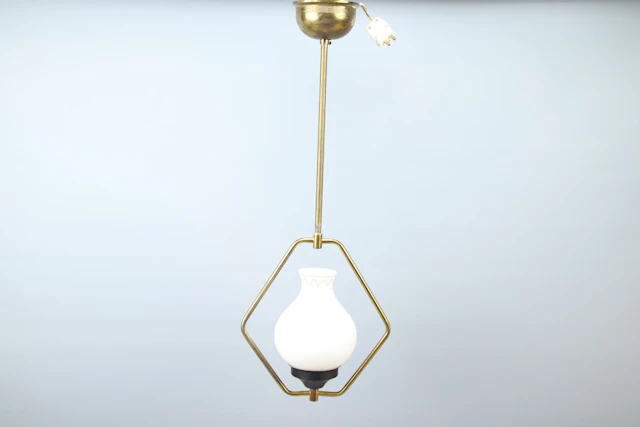 Ceiling lamp, glass/metal, 1900s.