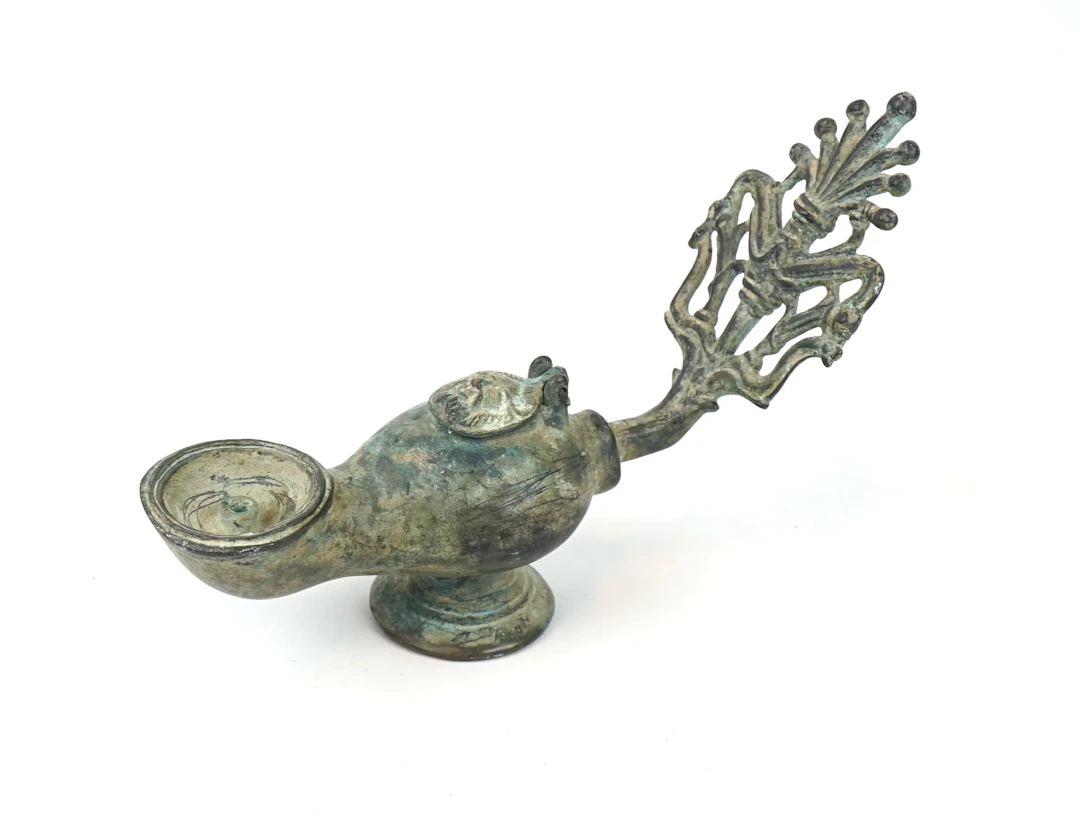 Oil lamp, bronze, 1800s/1900s.