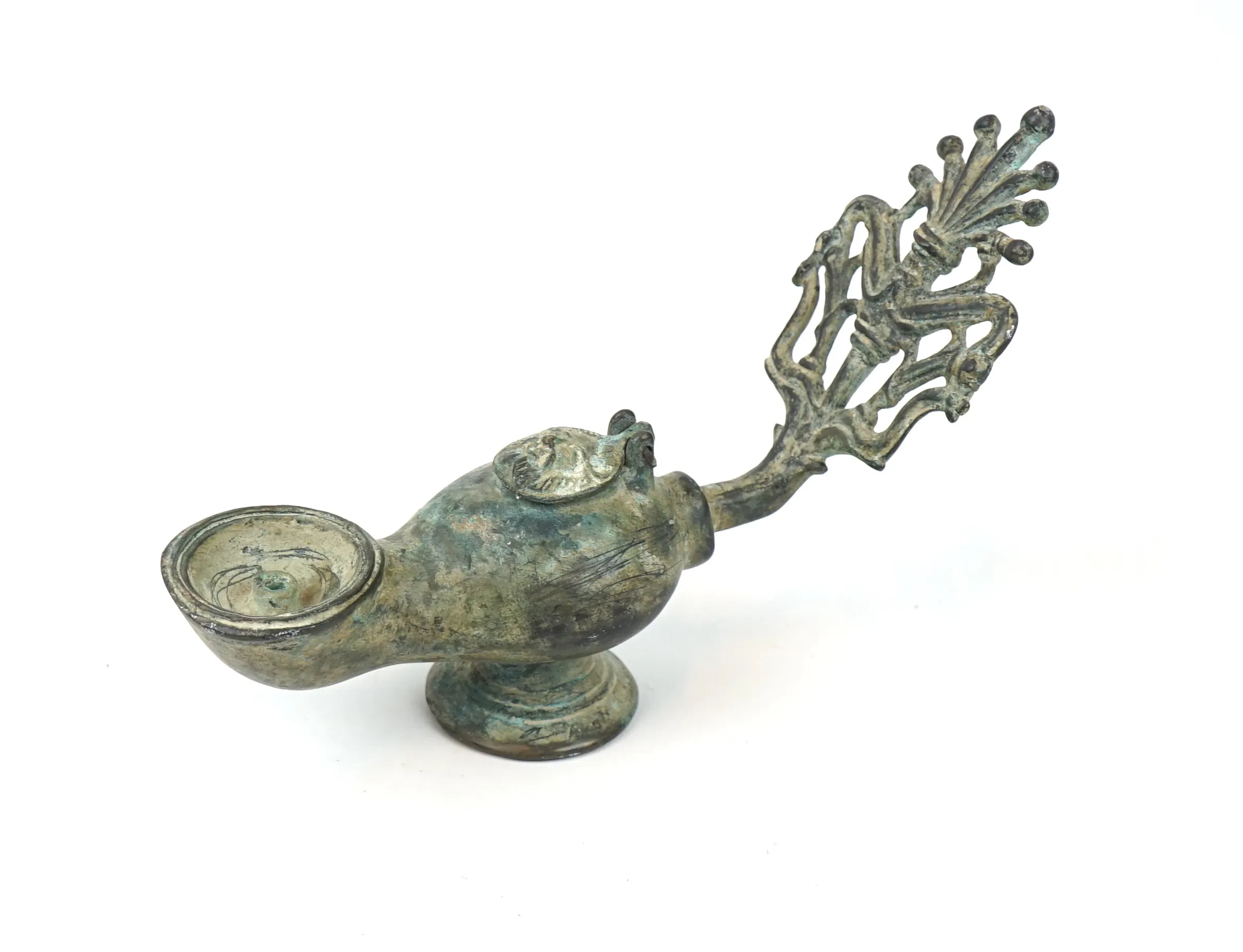 Oil lamp, bronze, 1800s/1900s.