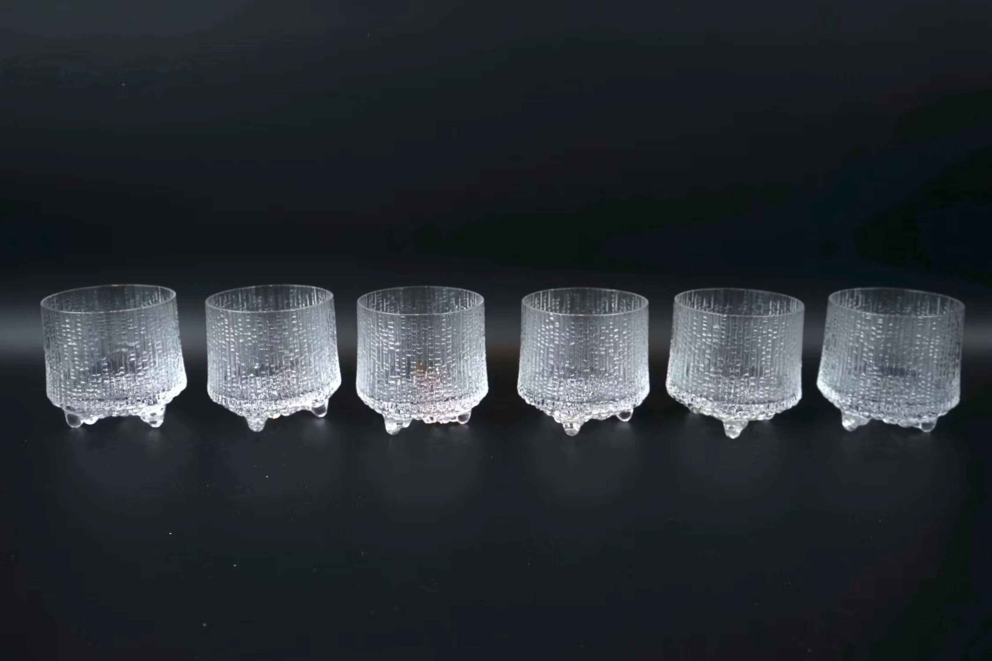 Tapio Wirkkala, un vaso de whisky de 6 piezas, "Ultima Thule", Iittala.
