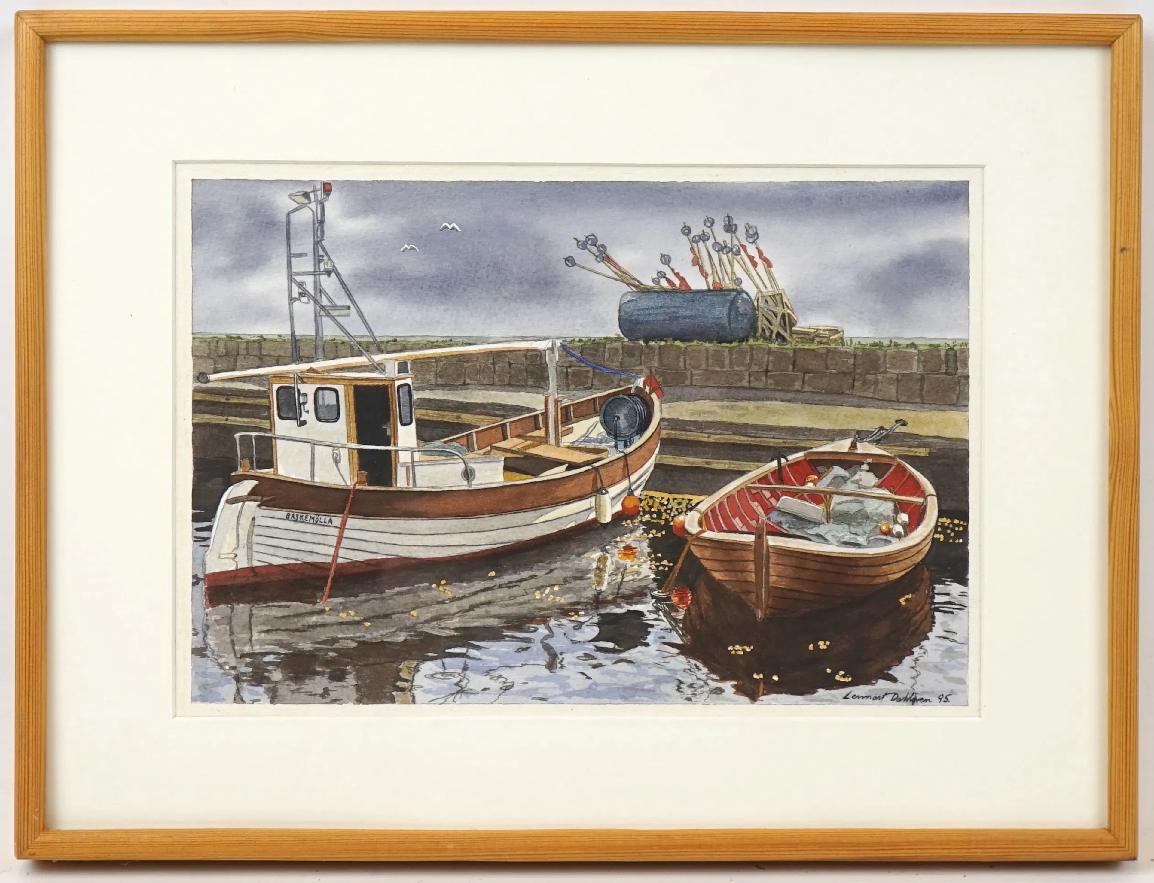 Lennart Dahlgren, acuarela, firmado, 1995.
