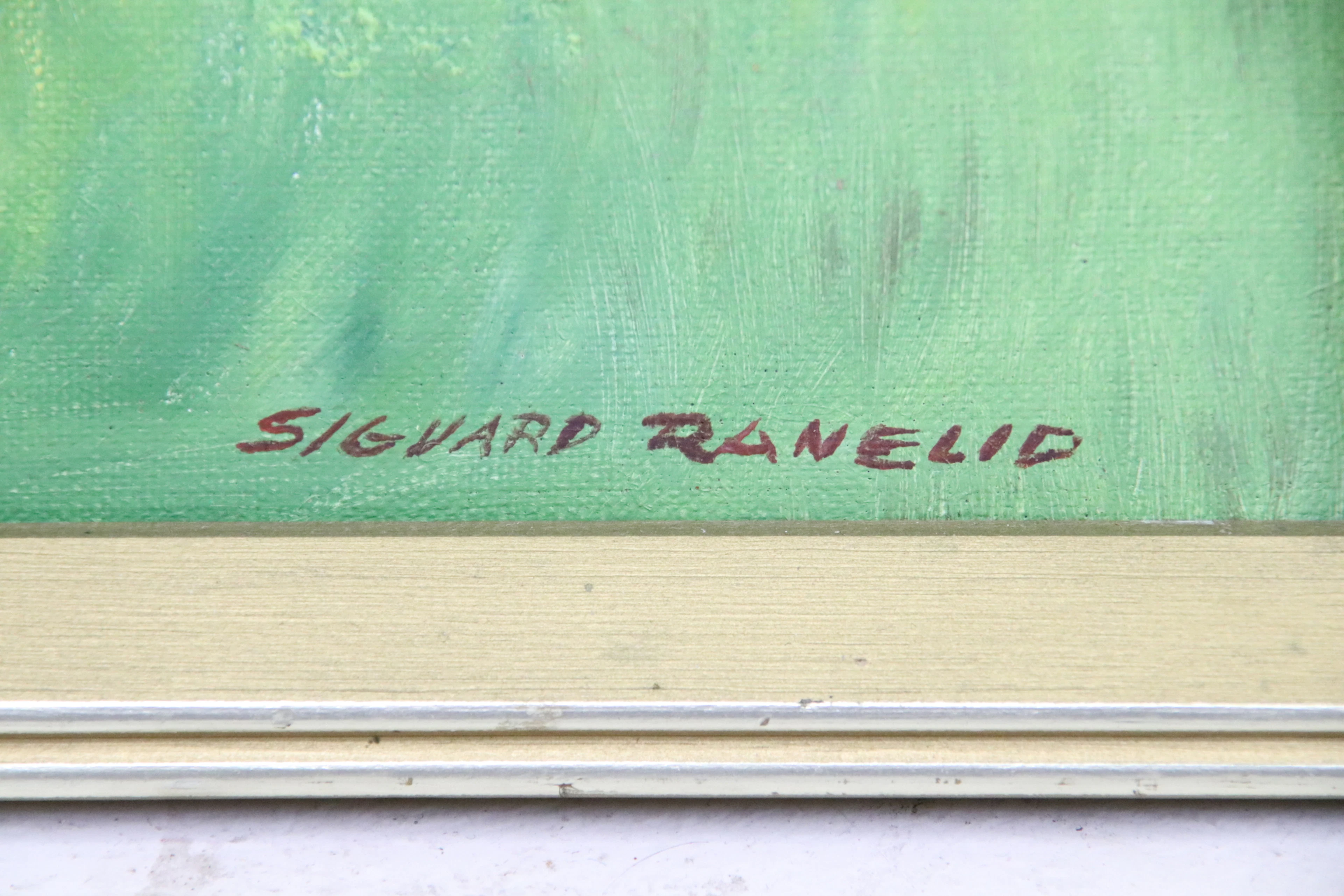 Sigvard Ranelid, 2 pcs, oil, signed, and mixed media, unsigned.