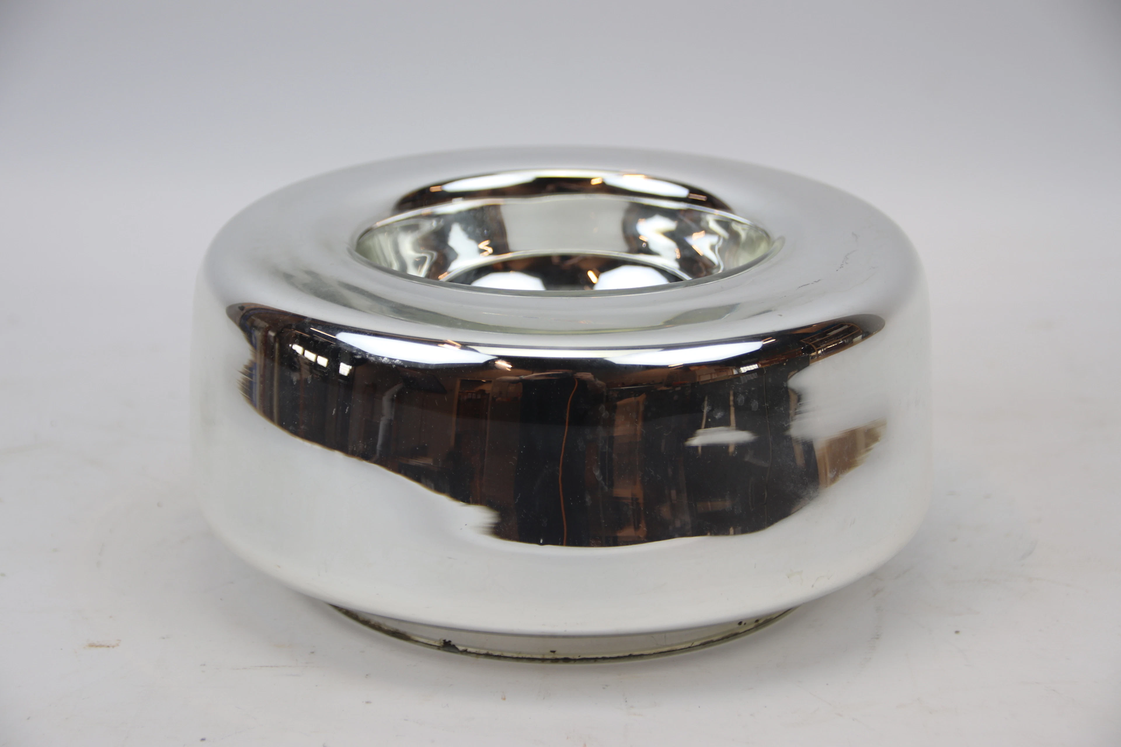 Monica Backström, a sculpture/bowl, foiled glass, signed MB.