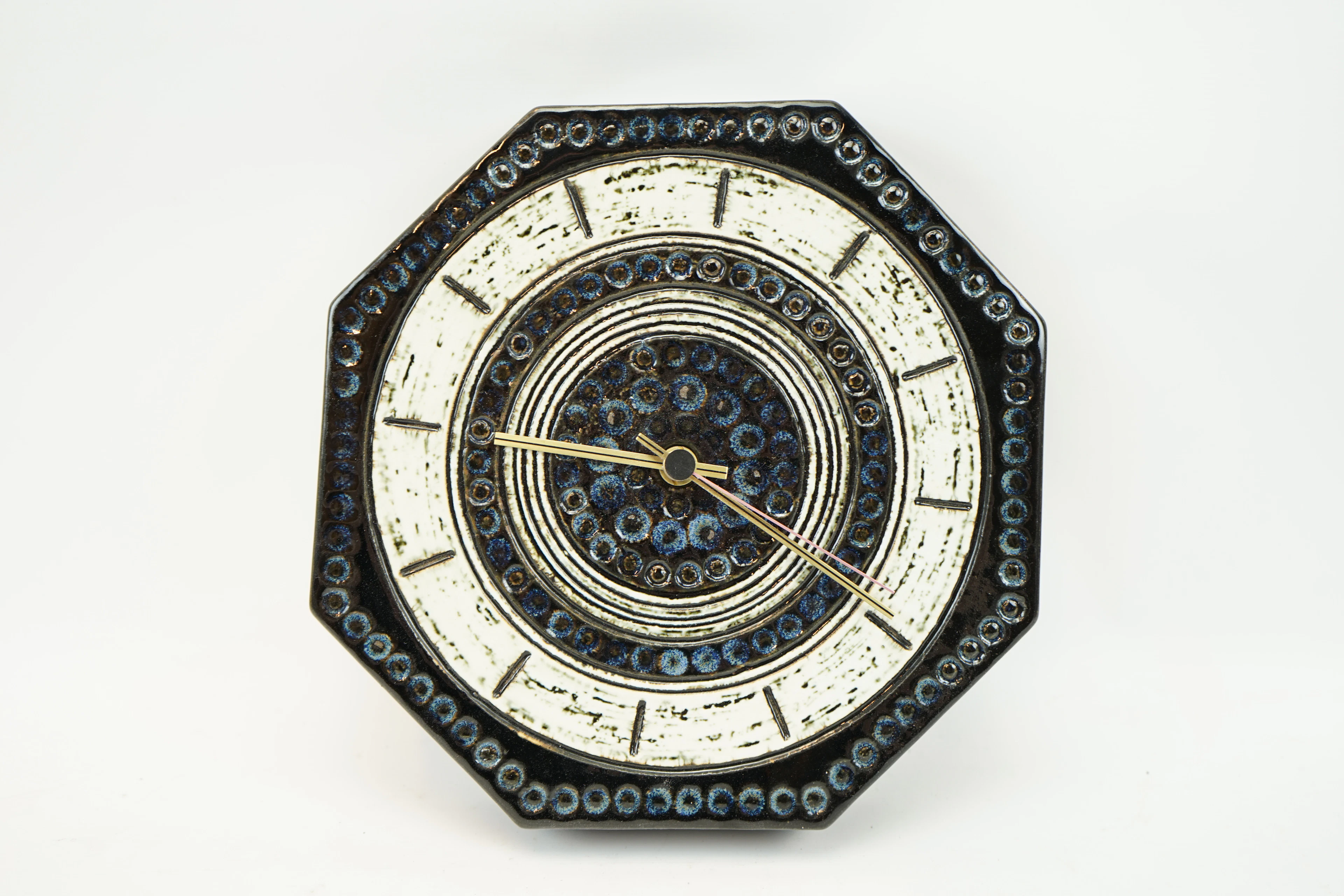 Britt-Louise Sundell, reloj de pared, gres, Studiohanden, Gustavsberg.