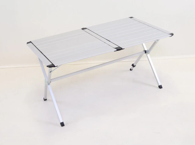 Camping table, metal, foldable, with bag.