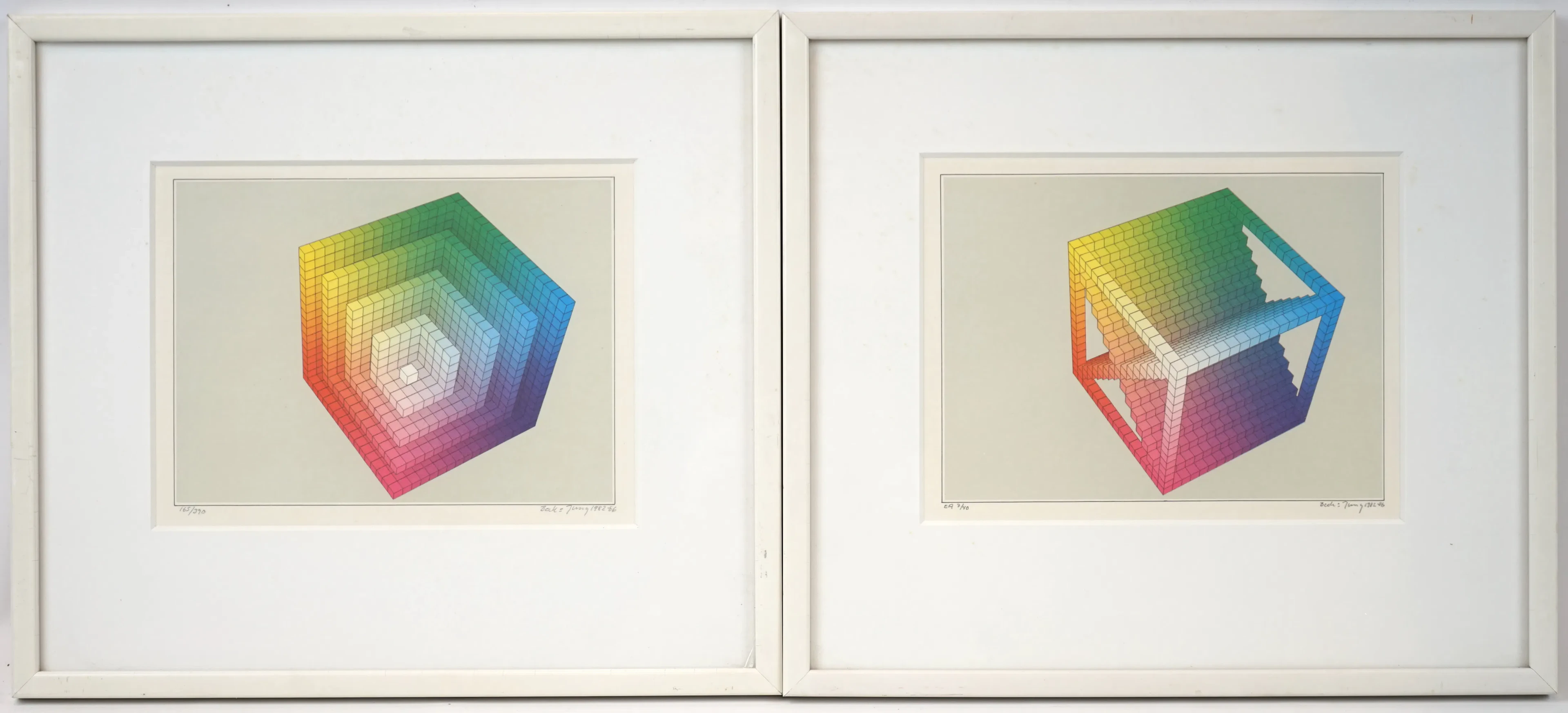 Beck & Ljung, lithographies, 2 pièces, 165/390 et EA 7/40, signées, 1982-1986.